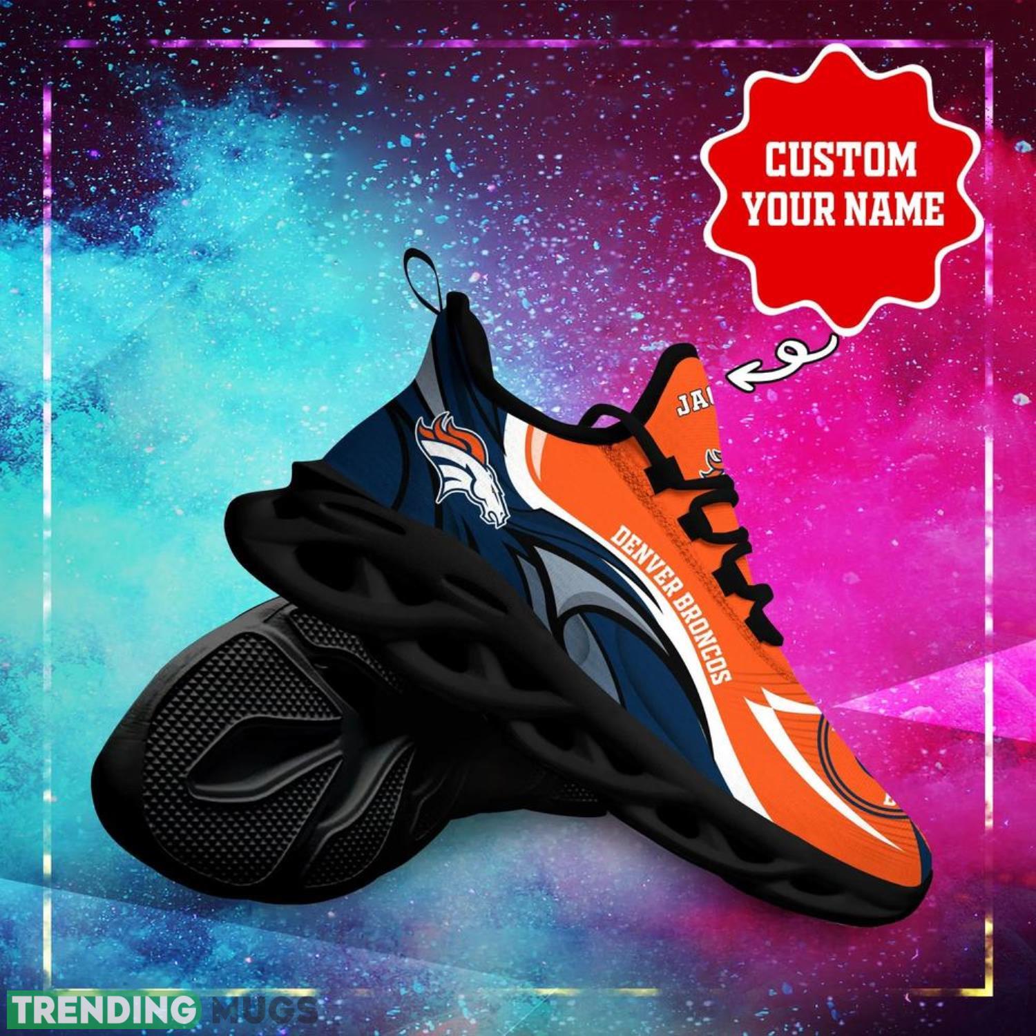 Denver Broncos NFL Max Soul Shoes Custom Name Sneakers Hot Trending Personalized Gifts For NFL Fans Max Soul Denver Broncos NFL Max Soul Shoes Custom Name Sneakers Hot Trending Personalized Gifts For NFL Fans Max Soul