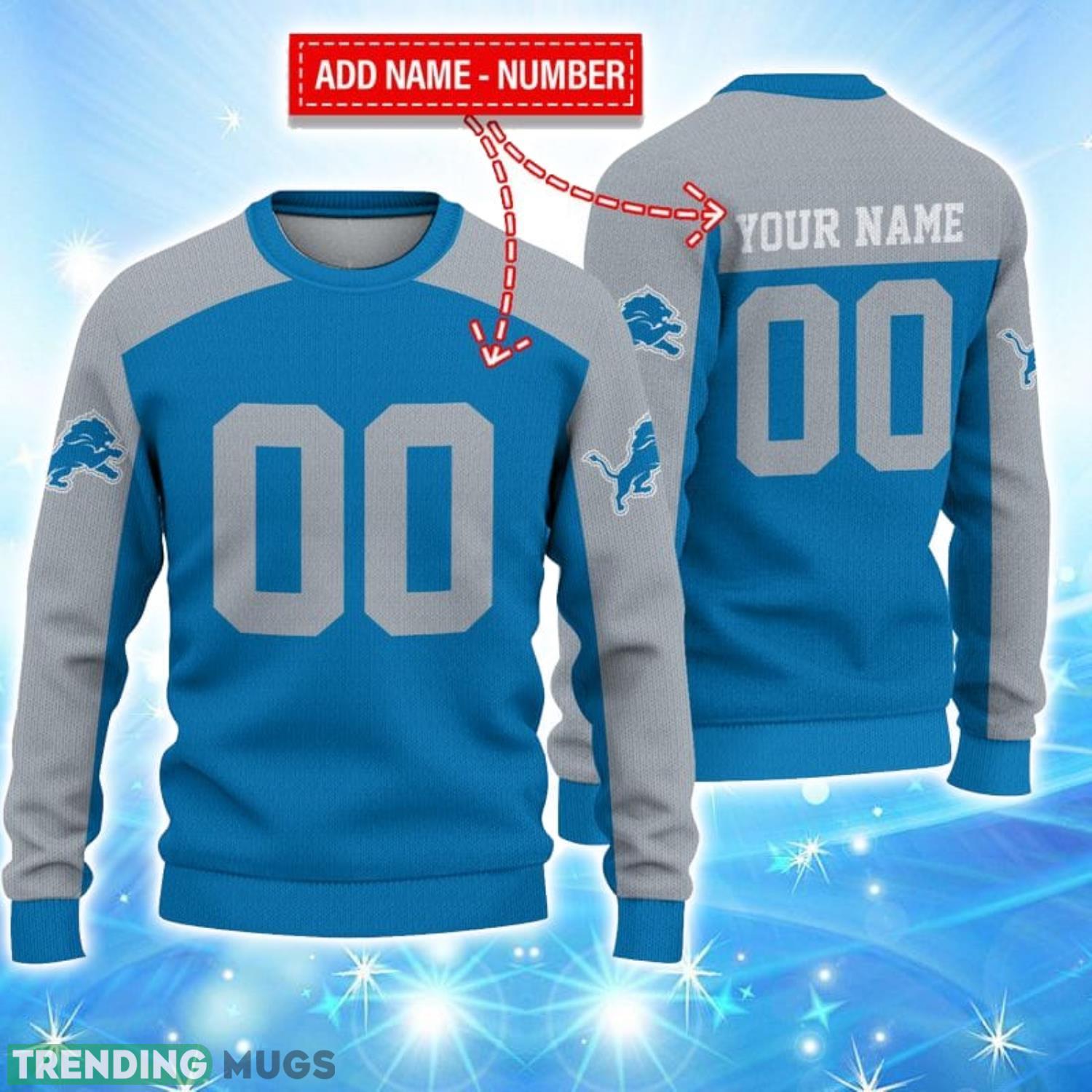 Detroit Lions Limited Edition Knitted 3D Ugly Christmas Sweater Custom Name And Number 3D Sweater Detroit Lions Limited Edition Knitted 3D Ugly Christmas Sweater Custom Name And Number 3D Sweater