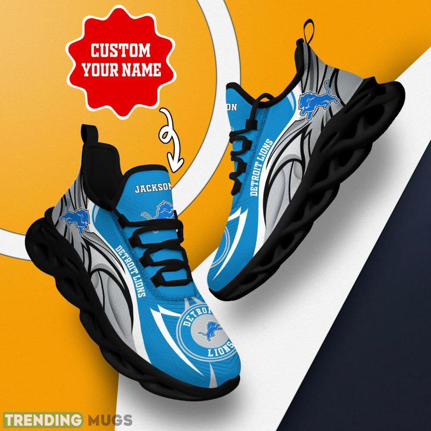 Detroit Lions NFL Max Soul Shoes Custom Name Sneakers Hot Trending Personalized Gifts For NFL Fans Max Soul Detroit Lions NFL Max Soul Shoes Custom Name Sneakers Hot Trending Personalized Gifts For NFL Fans Max Soul