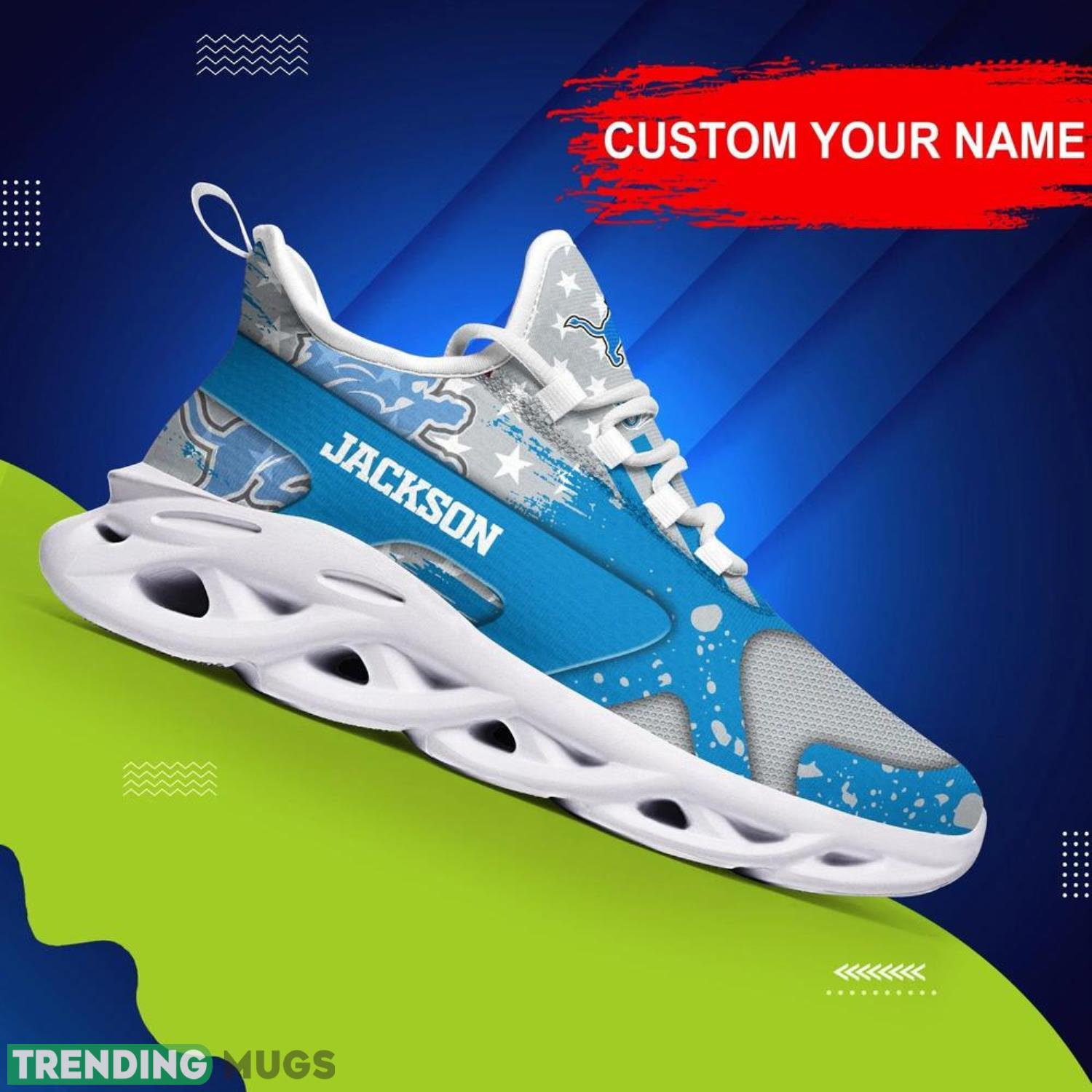 Detroit Lions NFL Max Soul Shoes Custom Name Sneakers Running Shoes Hot Trending Personalized Gifts For NFL Fans Product Photo 1 Detroit Lions NFL Max Soul Shoes Custom Name Sneakers Running Shoes Hot Trending Personalized Gifts For NFL Fans Product Photo 1