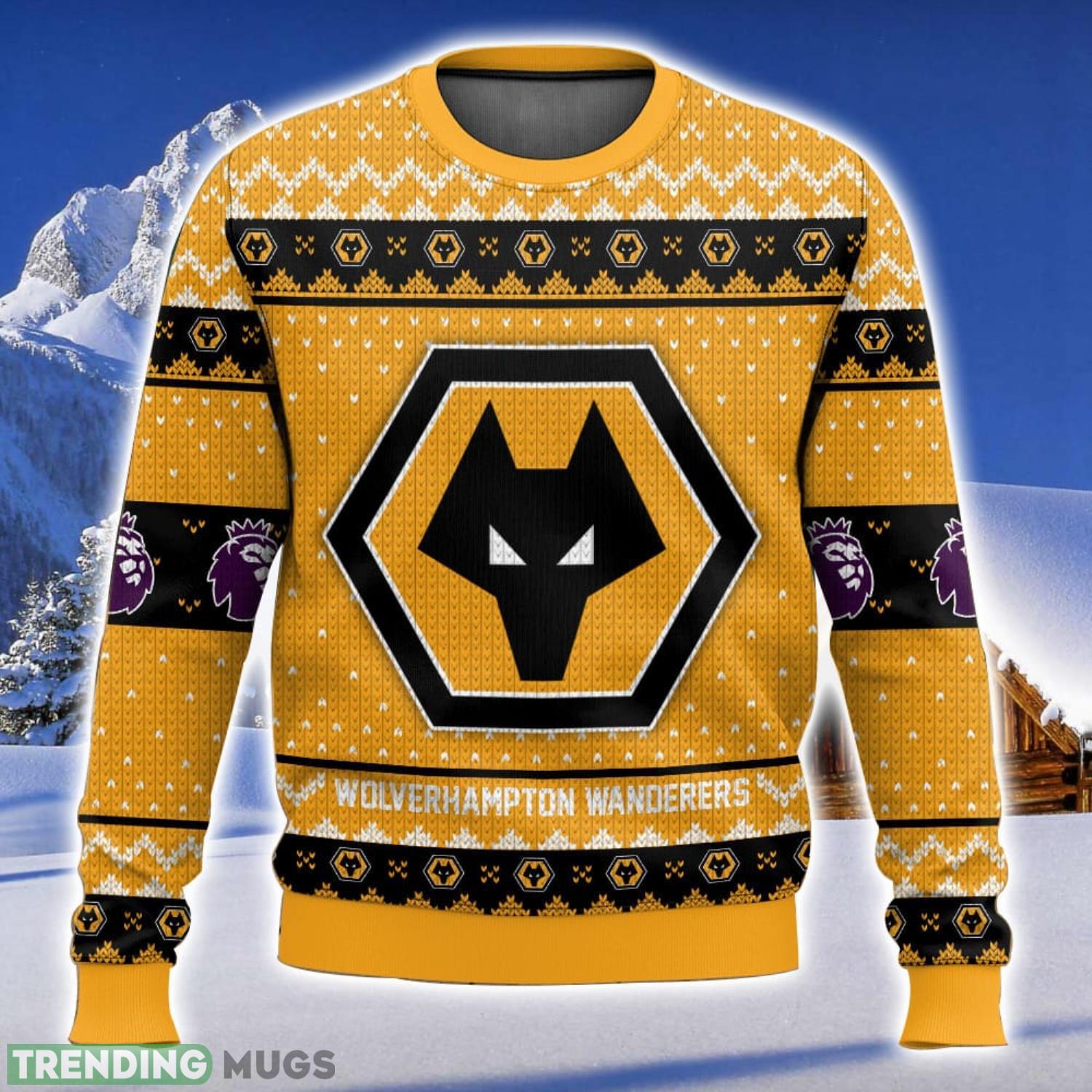 EPL Wolverhampton Wanderers Nice Gift Ugly Christmas Sweater Christmas Gift 3D printed Sweater Product Photo 1 EPL Wolverhampton Wanderers Nice Gift Ugly Christmas Sweater Christmas Gift 3D printed Sweater Product Photo 1