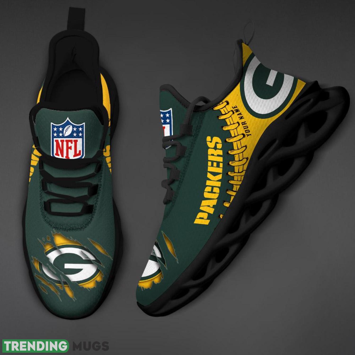 Green Bay Packers Logo Personalized Name Max Soul Shoes Max Soul Green Bay Packers Logo Personalized Name Max Soul Shoes Max Soul