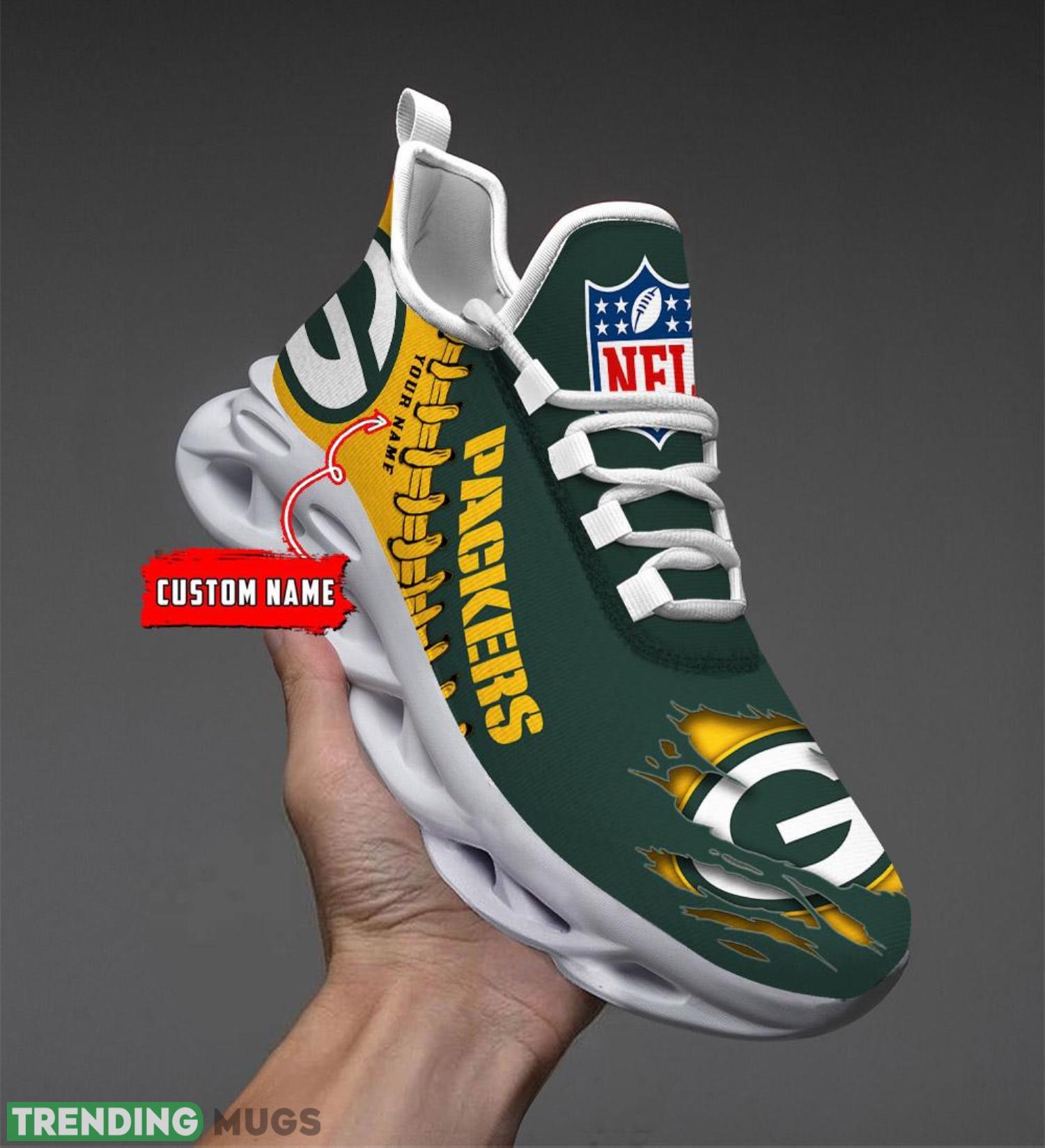 Green Bay Packers Logo Personalized Name Max Soul Shoes Product Photo 1