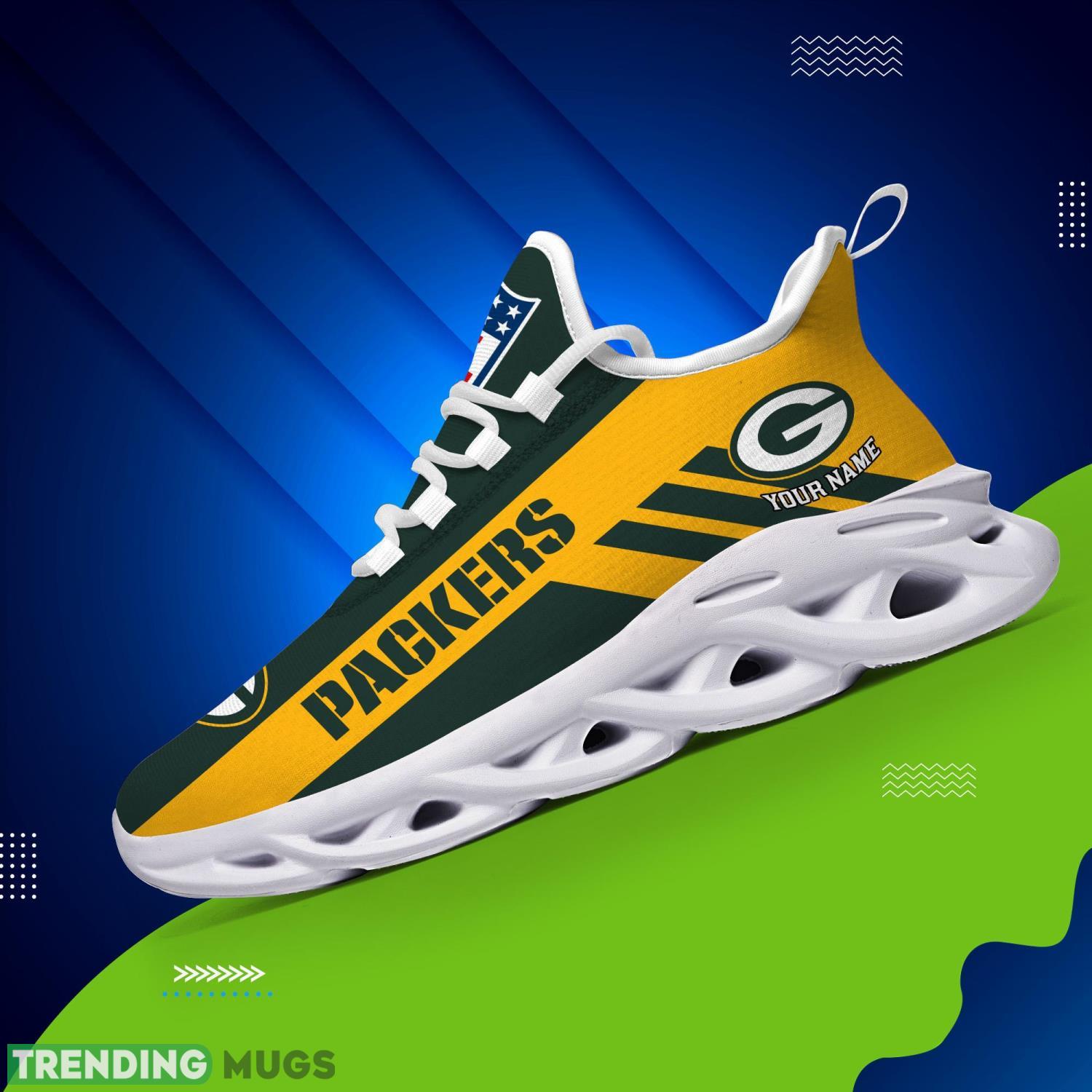 Green Bay Packers Sneakers For Fans Custom Name Max Soul Shoes Max Soul Green Bay Packers Sneakers For Fans Custom Name Max Soul Shoes Max Soul