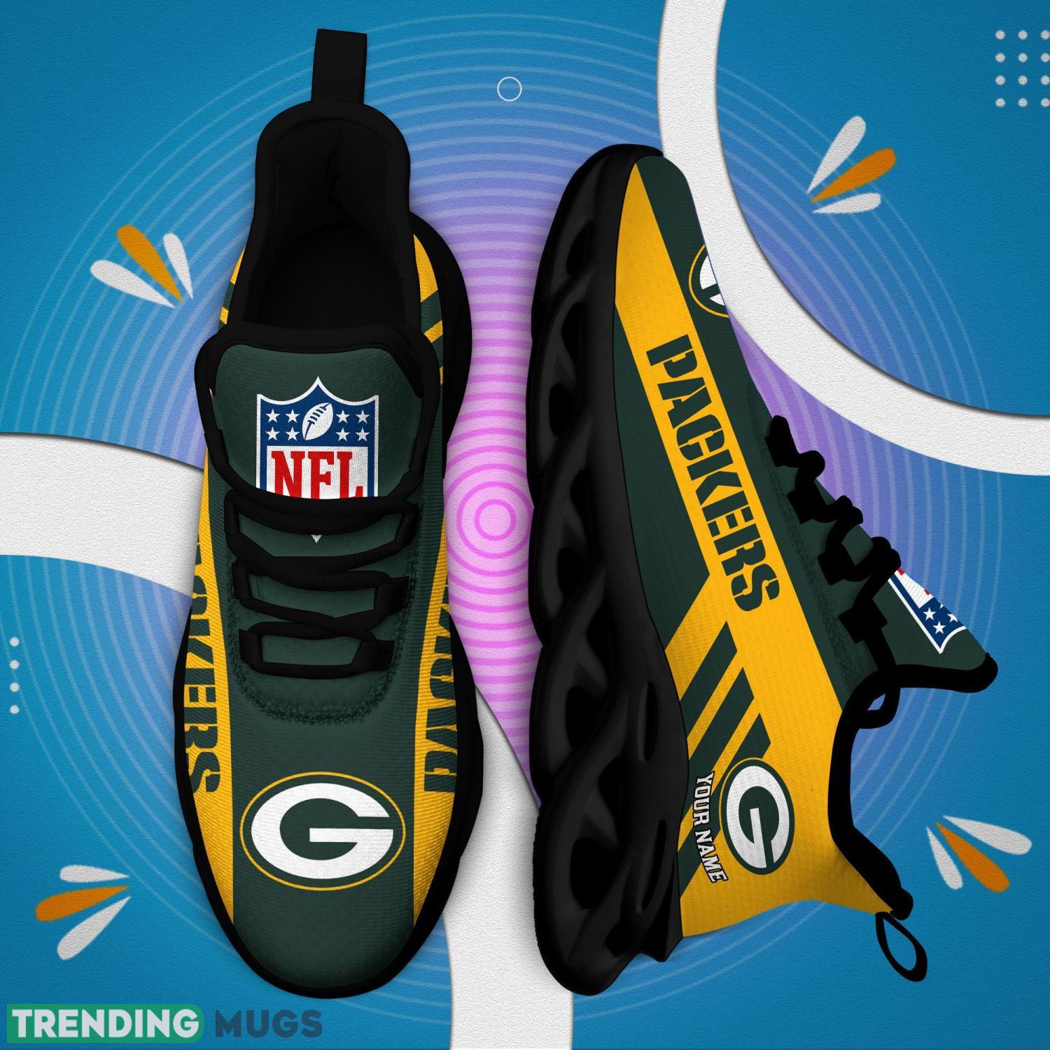Green Bay Packers Sneakers For Fans Custom Name Max Soul Shoes Max Soul Green Bay Packers Sneakers For Fans Custom Name Max Soul Shoes Max Soul