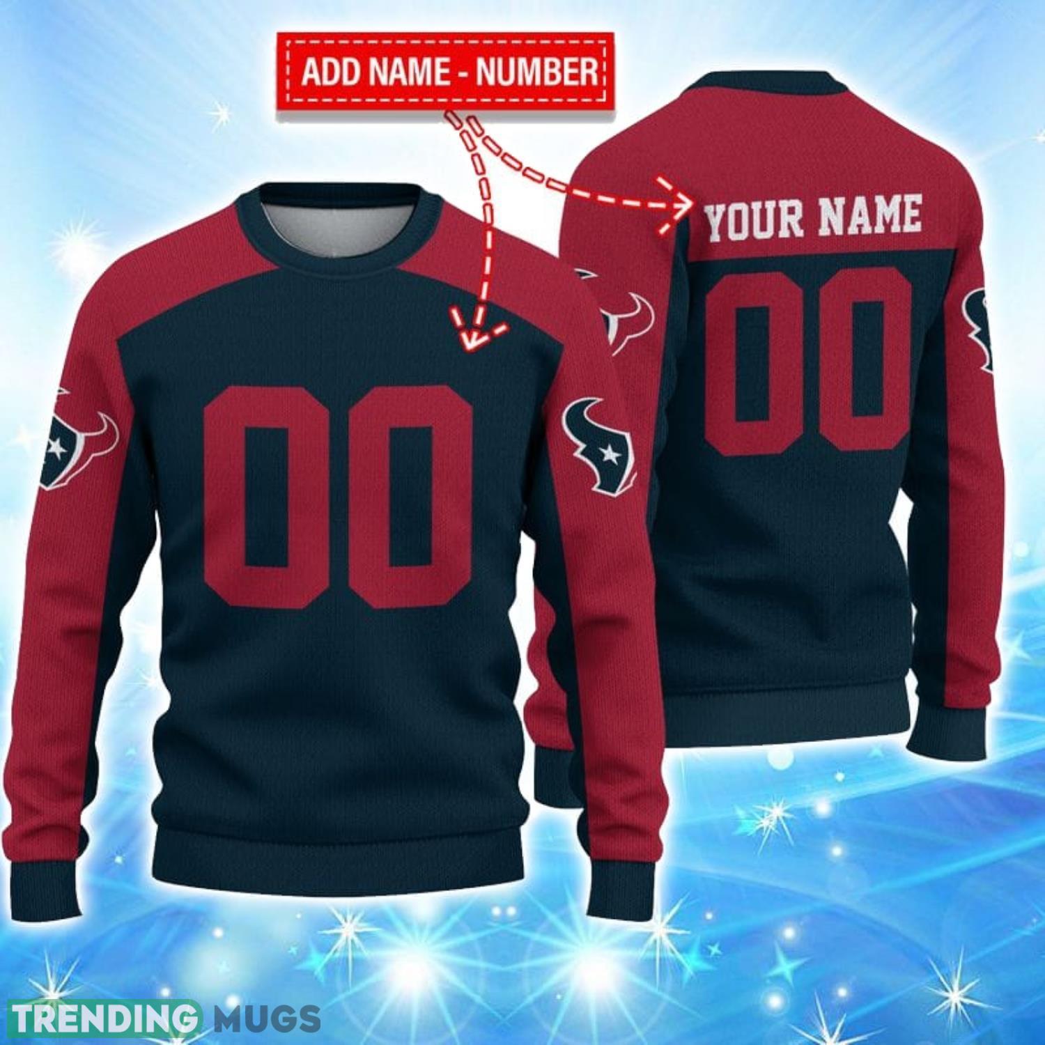 Houston Texans Limited Edition Knitted 3D Ugly Christmas Sweater Custom Name And Number 3D Sweater Houston Texans Limited Edition Knitted 3D Ugly Christmas Sweater Custom Name And Number 3D Sweater