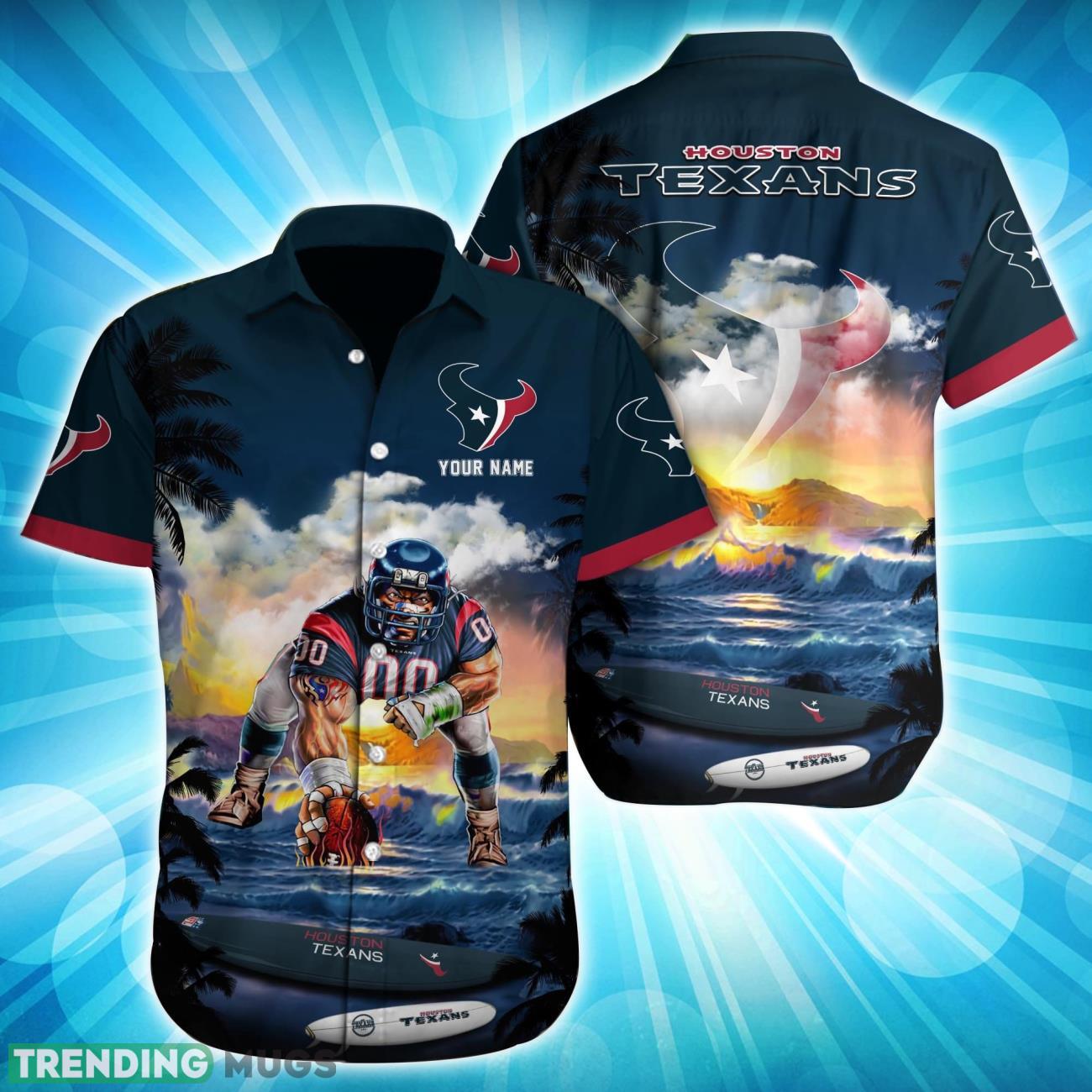Houston Texans NFL-Custom Name Hawaiian Shirt Summer Time Gift For Fans Product Photo 1 Houston Texans NFL-Custom Name Hawaiian Shirt Summer Time Gift For Fans Product Photo 1
