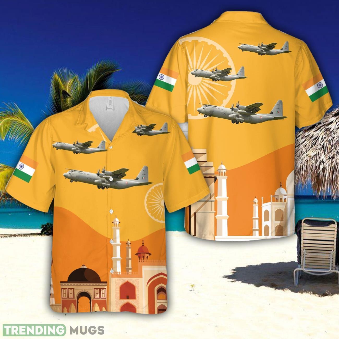 Indian Air Force Lockheed C-130J-30 'KC-3801' Aloha Hawaiian Shirt Beach Gift Short Sleeve Shirt Product Photo 1