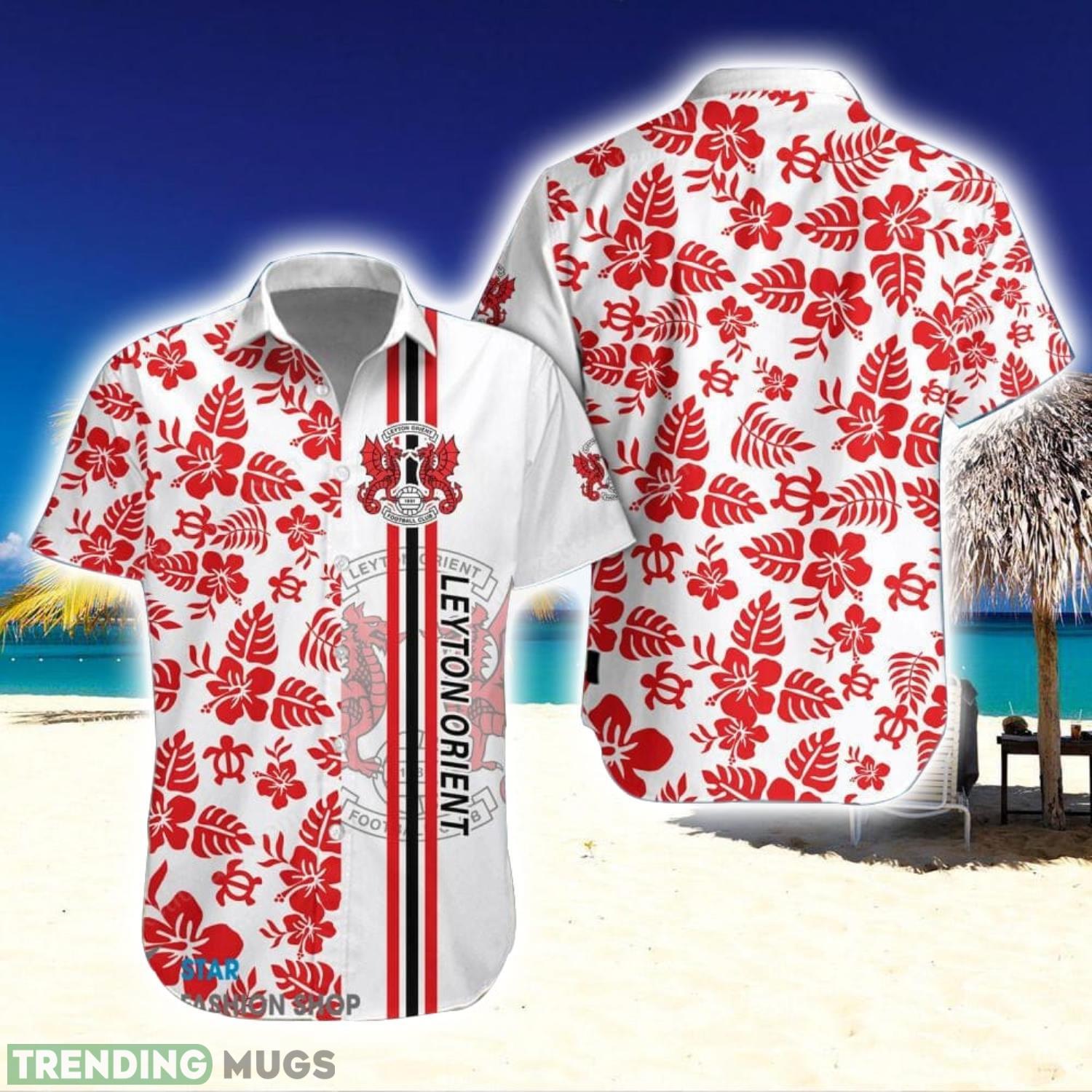 Leyton Orient Flower And Turtle Pattern Hawaiian Shirt Beach Lover Gift Product Photo 1