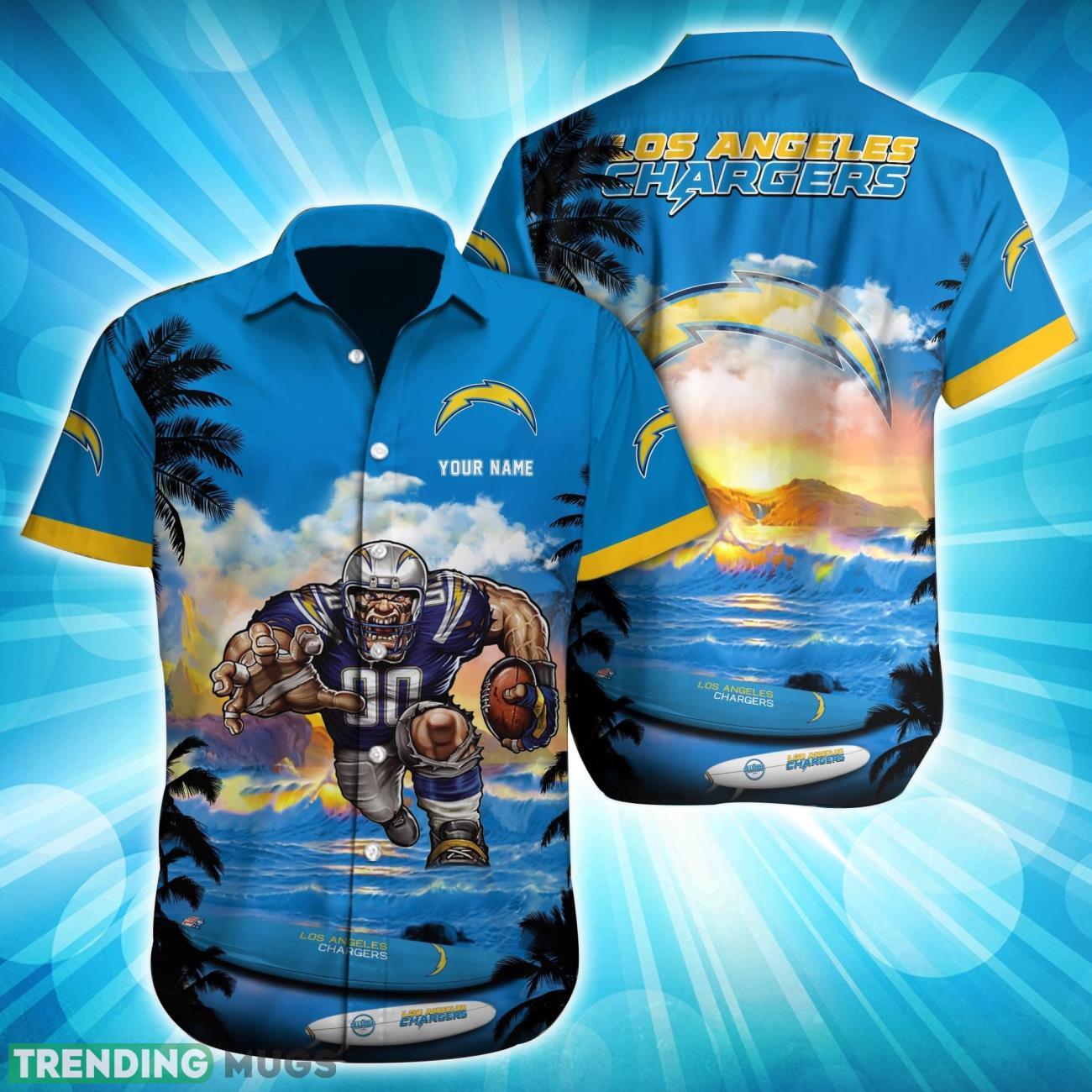 Los Angeles Chargers NFL-Custom Name Hawaiian Shirt Summer Time Gift For Fans Product Photo 1