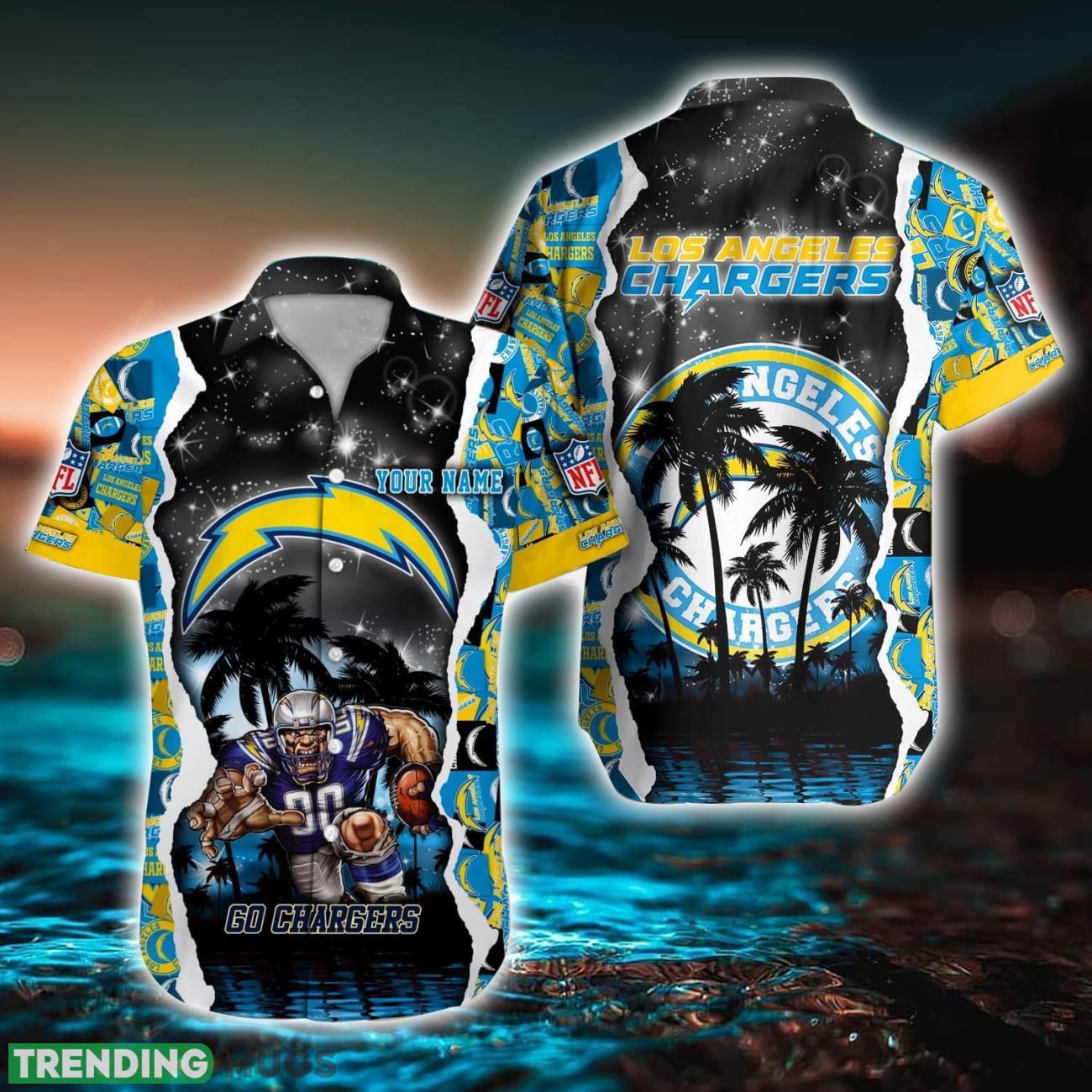 Los Angeles Chargers NFL Hawaiian Shirt Custom Name 3D All Over Printed Hawaii Shirt Product Photo 1 Los Angeles Chargers NFL Hawaiian Shirt Custom Name 3D All Over Printed Hawaii Shirt Product Photo 1