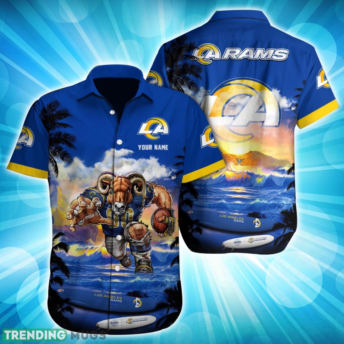 Los Angeles Rams NFL-Custom Name Hawaiian Shirt Summer Time Gift For Fans Product Photo 1