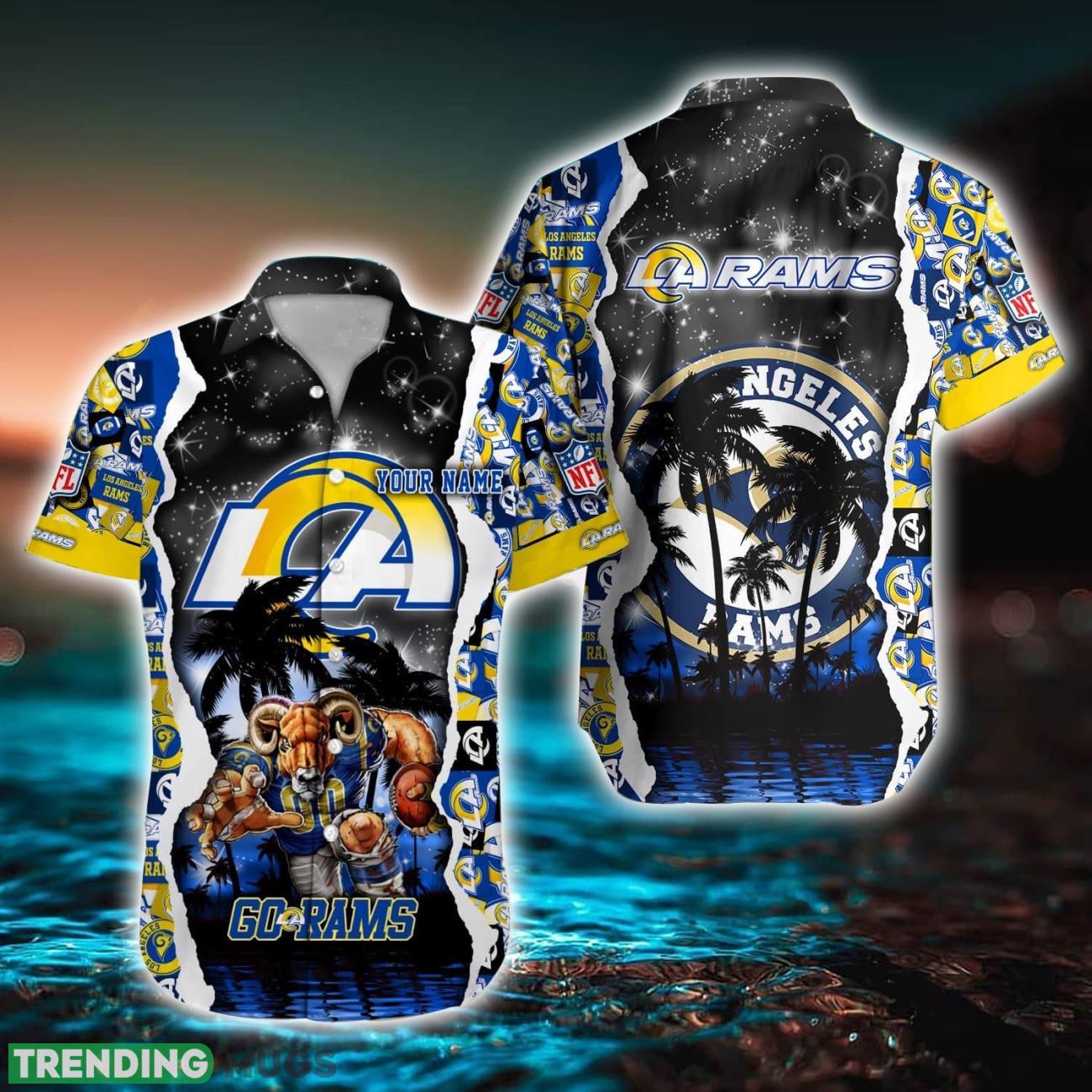 Los Angeles Rams NFL Hawaiian Shirt Custom Name 3D All Over Printed Hawaii Shirt Product Photo 1 Los Angeles Rams NFL Hawaiian Shirt Custom Name 3D All Over Printed Hawaii Shirt Product Photo 1