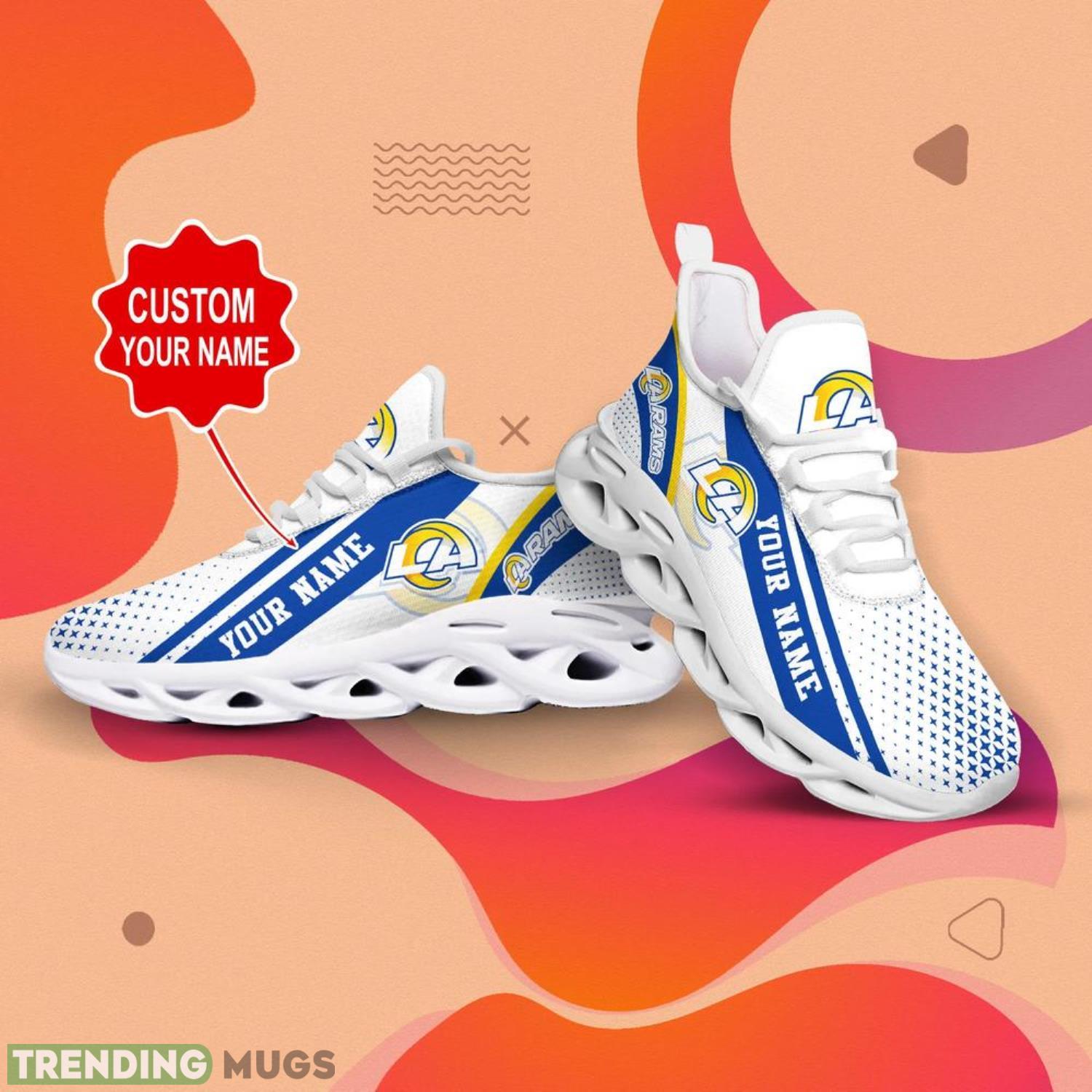 Los Angeles Rams NFL Max Soul Shoes Custom Name Sneakers Hot Trending Personalized Gifts For NFL Fans Max Soul Los Angeles Rams NFL Max Soul Shoes Custom Name Sneakers Hot Trending Personalized Gifts For NFL Fans Max Soul