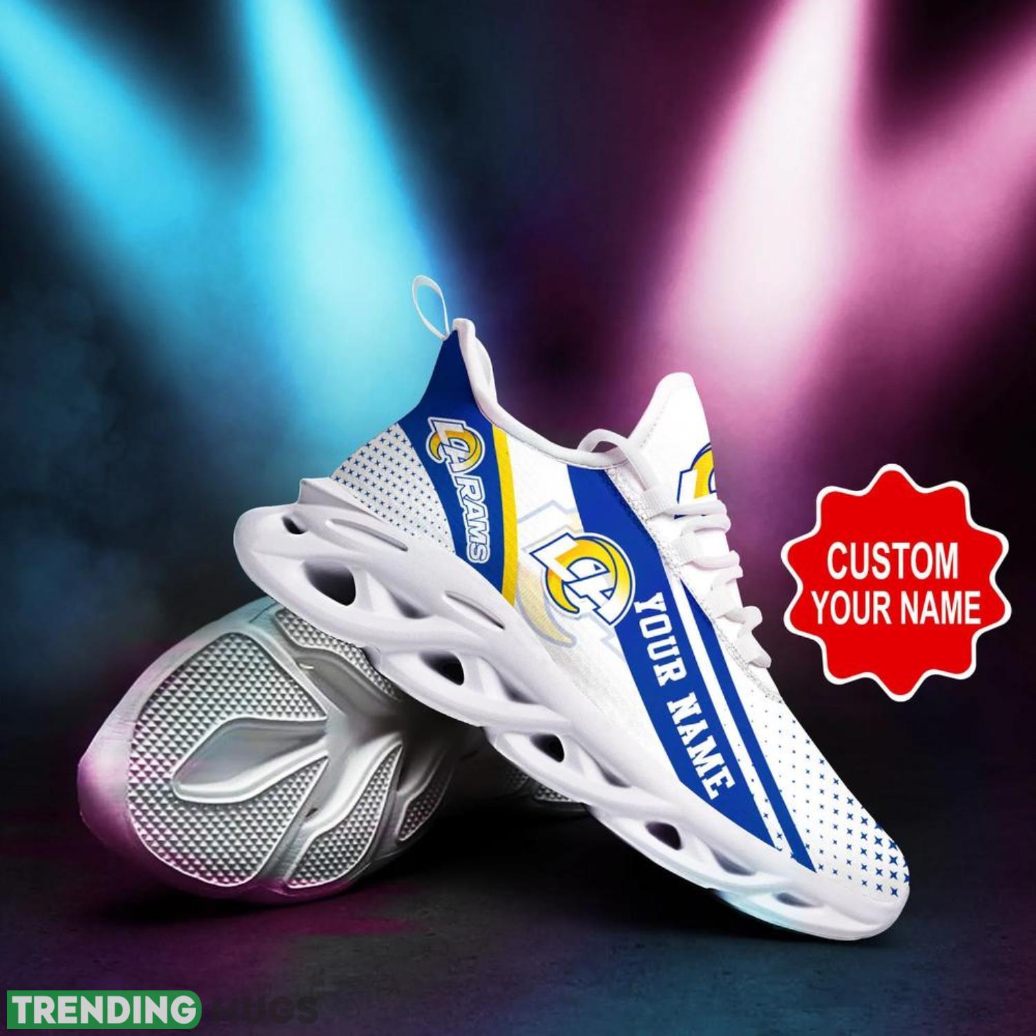 Los Angeles Rams NFL Max Soul Shoes Custom Name Sneakers Hot Trending Personalized Gifts For NFL Fans Max Soul Los Angeles Rams NFL Max Soul Shoes Custom Name Sneakers Hot Trending Personalized Gifts For NFL Fans Max Soul