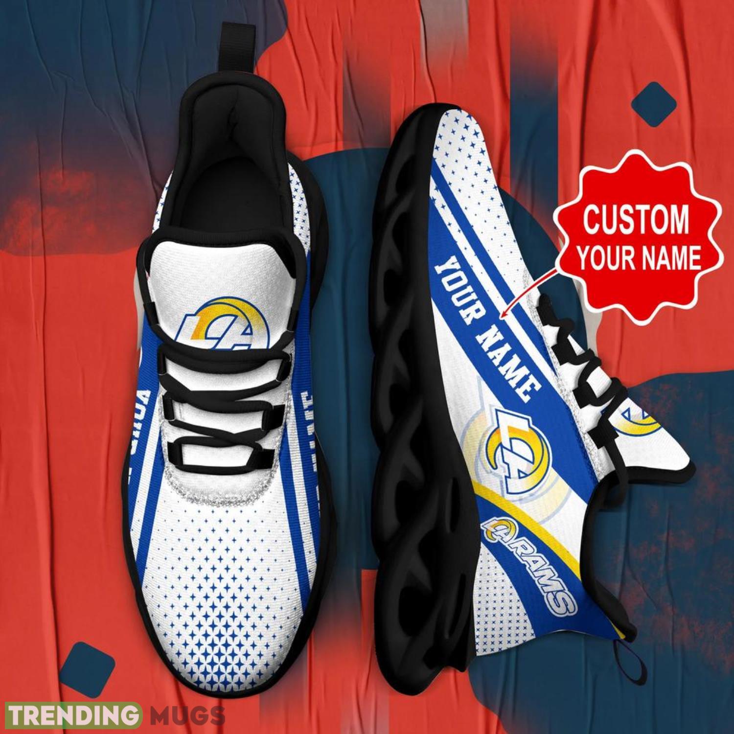 Los Angeles Rams NFL Max Soul Shoes Custom Name Sneakers Hot Trending Personalized Gifts For NFL Fans Max Soul Los Angeles Rams NFL Max Soul Shoes Custom Name Sneakers Hot Trending Personalized Gifts For NFL Fans Max Soul