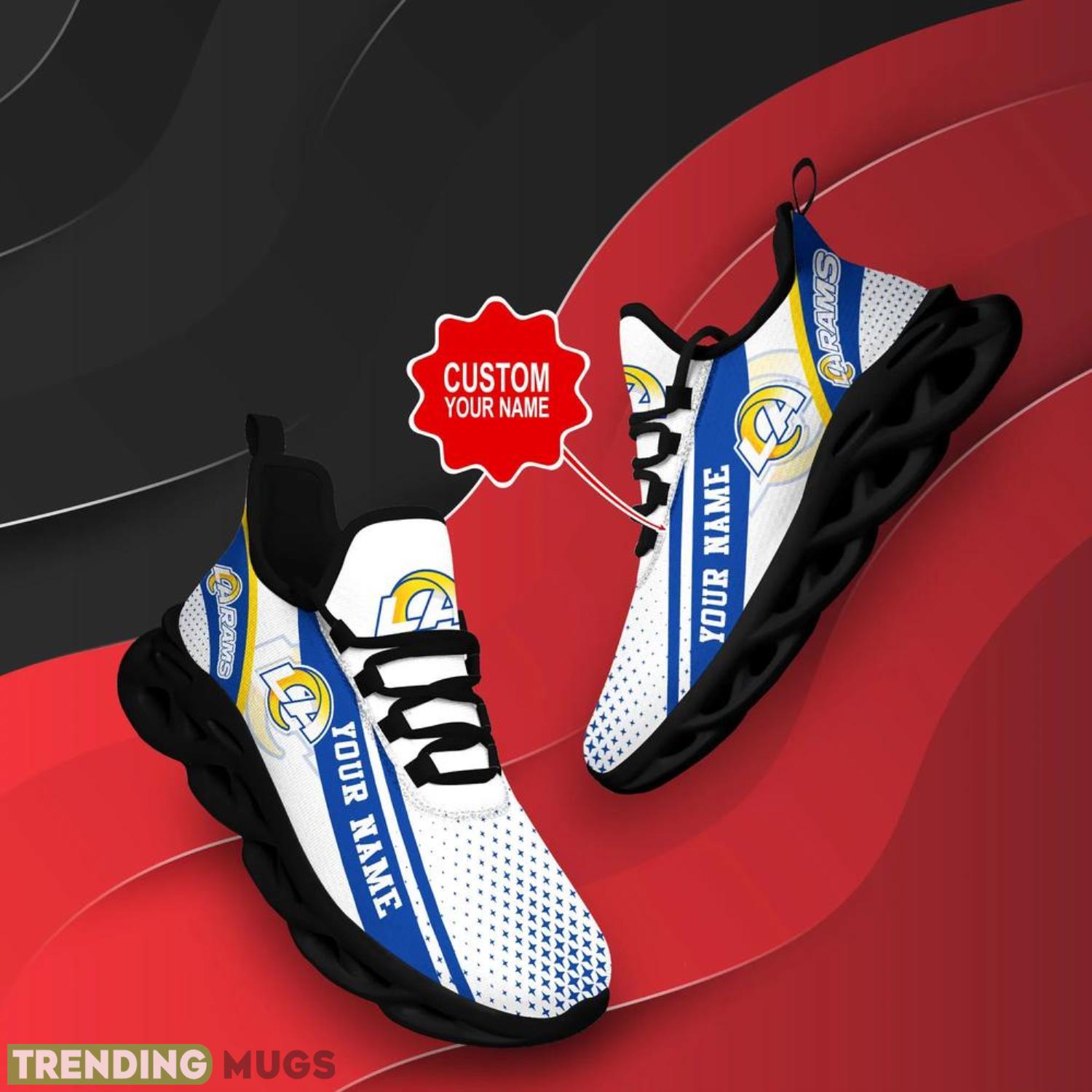 Los Angeles Rams NFL Max Soul Shoes Custom Name Sneakers Hot Trending Personalized Gifts For NFL Fans Max Soul Los Angeles Rams NFL Max Soul Shoes Custom Name Sneakers Hot Trending Personalized Gifts For NFL Fans Max Soul