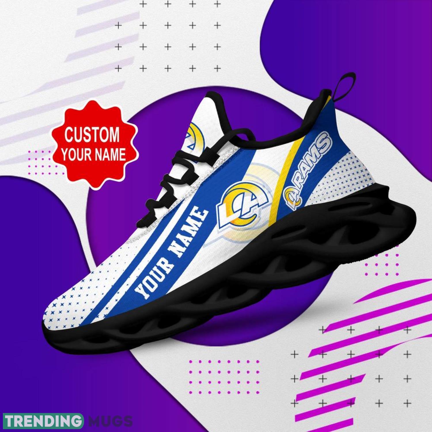 Los Angeles Rams NFL Max Soul Shoes Custom Name Sneakers Hot Trending Personalized Gifts For NFL Fans Max Soul Los Angeles Rams NFL Max Soul Shoes Custom Name Sneakers Hot Trending Personalized Gifts For NFL Fans Max Soul