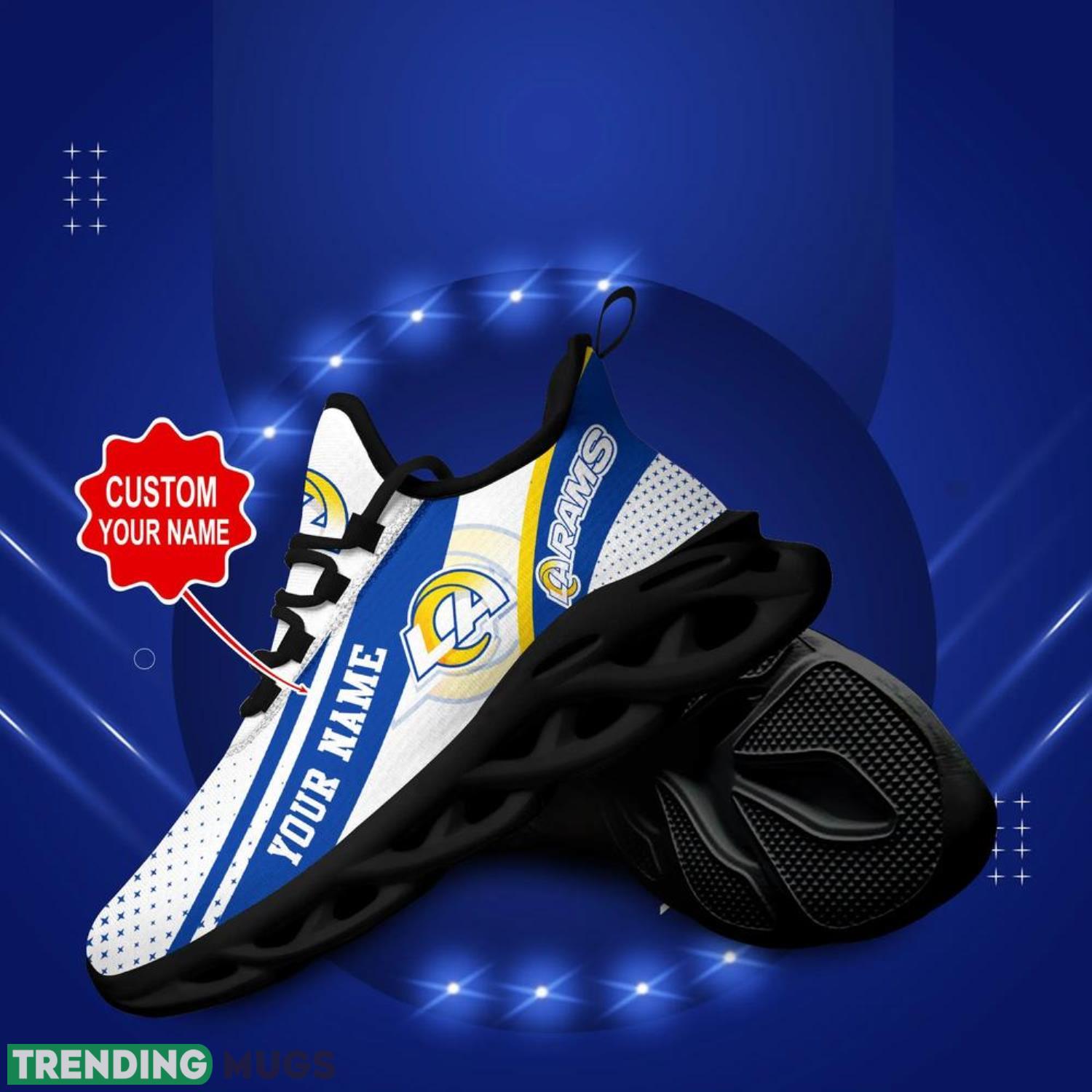 Los Angeles Rams NFL Max Soul Shoes Custom Name Sneakers Hot Trending Personalized Gifts For NFL Fans Max Soul Los Angeles Rams NFL Max Soul Shoes Custom Name Sneakers Hot Trending Personalized Gifts For NFL Fans Max Soul