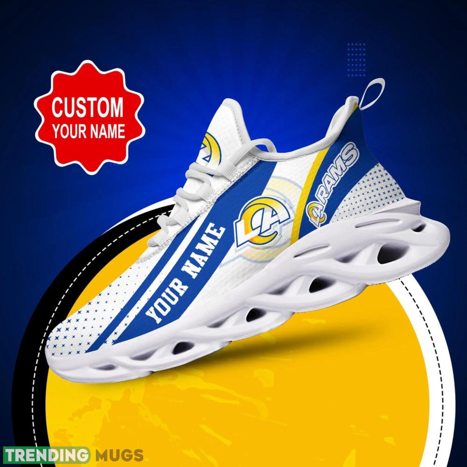 Los Angeles Rams NFL Max Soul Shoes Custom Name Sneakers Hot Trending Personalized Gifts For NFL Fans Max Soul Los Angeles Rams NFL Max Soul Shoes Custom Name Sneakers Hot Trending Personalized Gifts For NFL Fans Max Soul