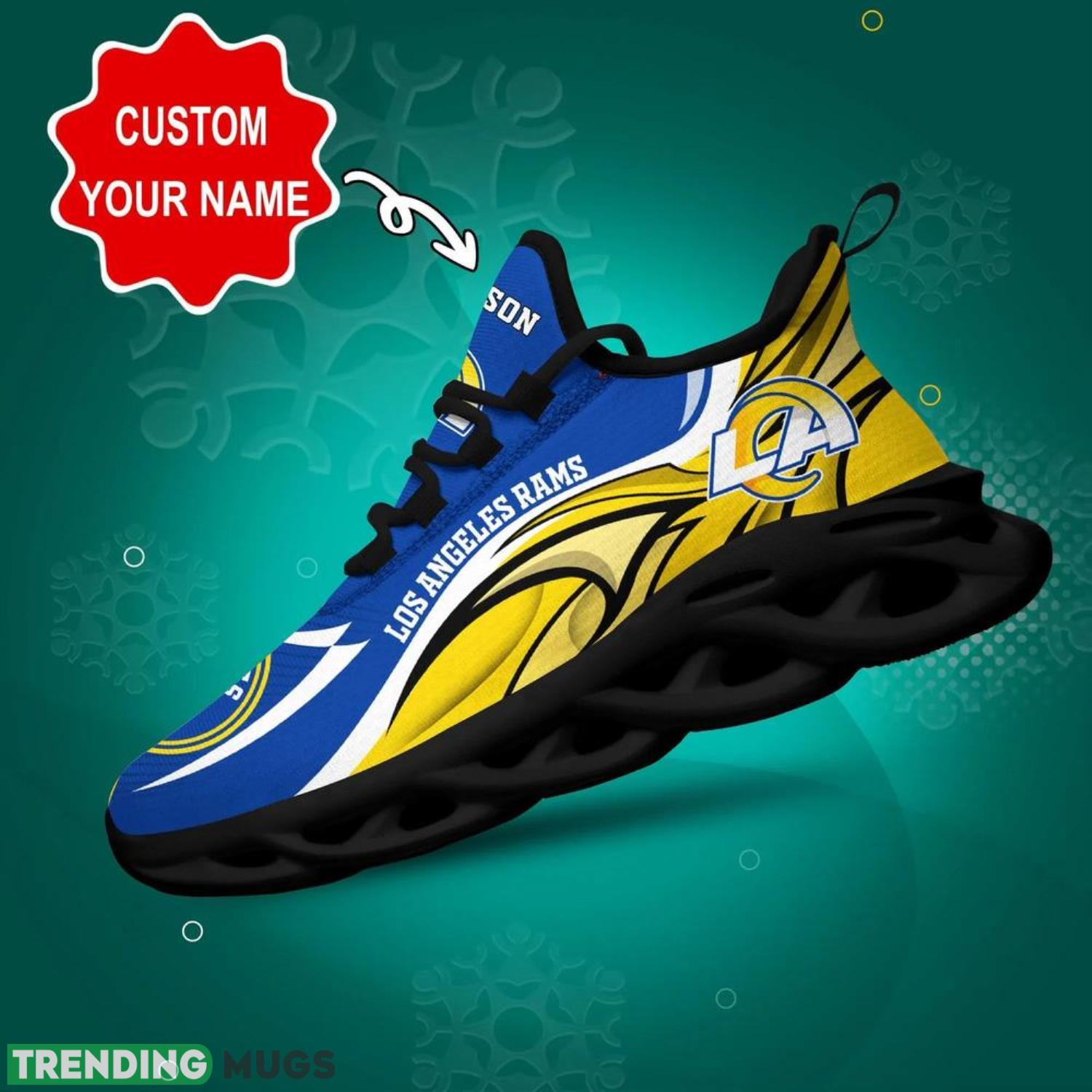 Los Angeles Rams NFL Max Soul Shoes Custom Name Sneakers Running Shoes Gifts For NFL Fans Product Photo 1 Los Angeles Rams NFL Max Soul Shoes Custom Name Sneakers Running Shoes Gifts For NFL Fans Product Photo 1