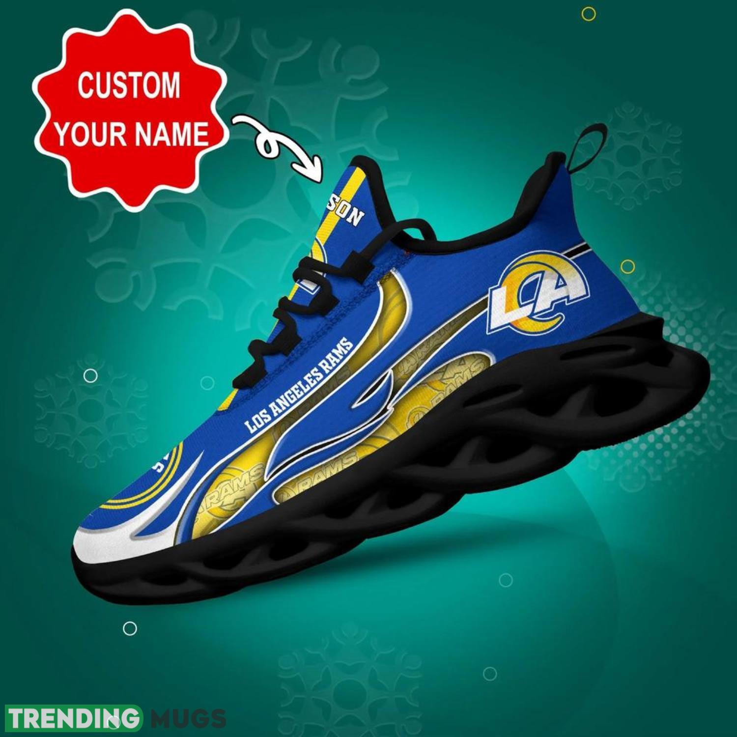 Los Angeles Rams NFL Max Soul Shoes Custom Name Sneakers Running Shoes  Hot Trending Personalized Gifts For NFL Fans Product Photo 1