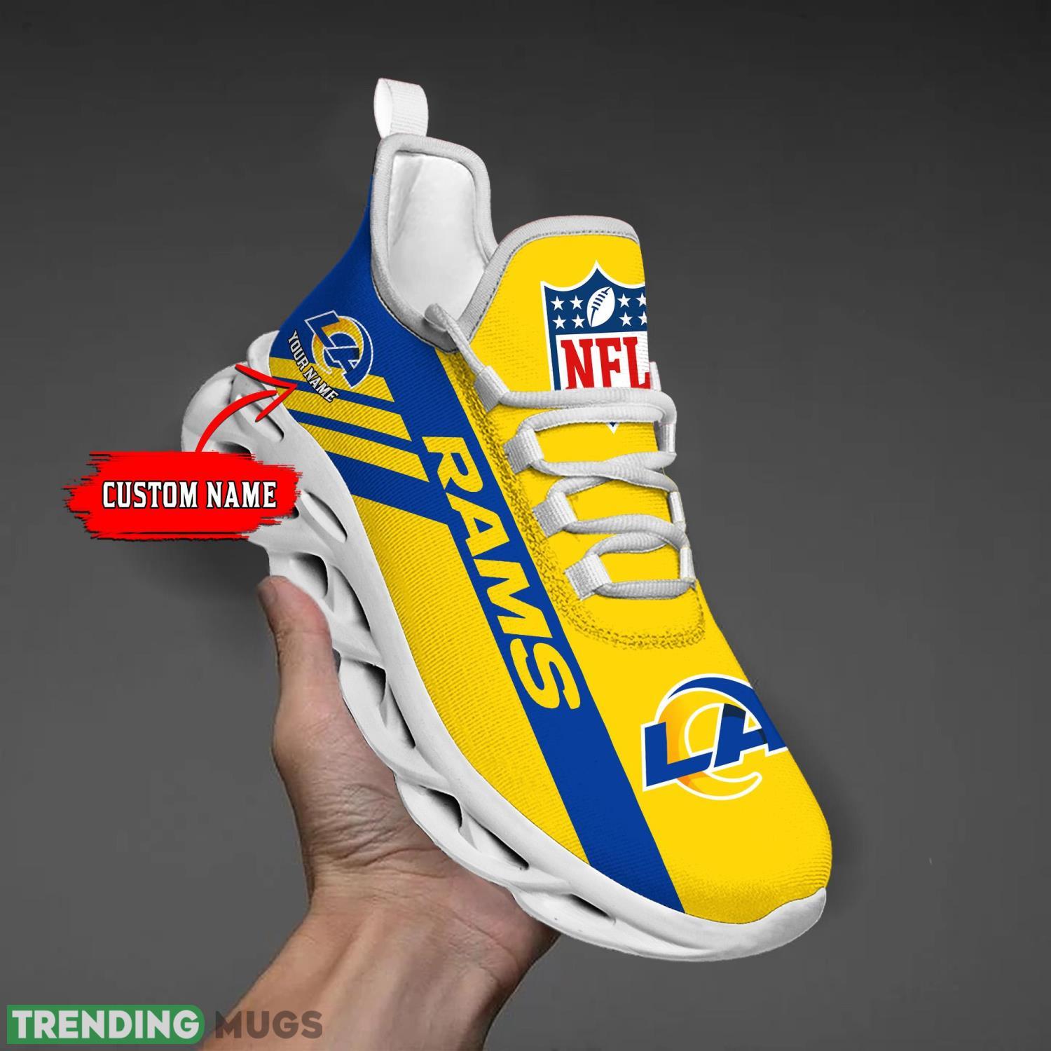 Los Angeles Rams Sneakers For Fans Custom Name Max Soul Shoes Product Photo 1 Los Angeles Rams Sneakers For Fans Custom Name Max Soul Shoes Product Photo 1