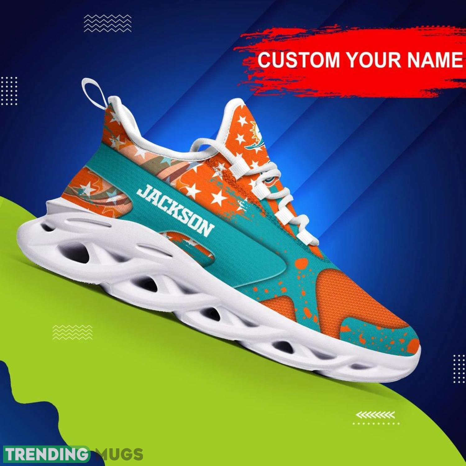 Miami Dolphins NFL Max Soul Shoes Custom Name Sneakers Hot Trending Men And Women Sneakers Personalized Gifts For NFL Fans Product Photo 1 Miami Dolphins NFL Max Soul Shoes Custom Name Sneakers Hot Trending Men And Women Sneakers Personalized Gifts For NFL Fans Product Photo 1