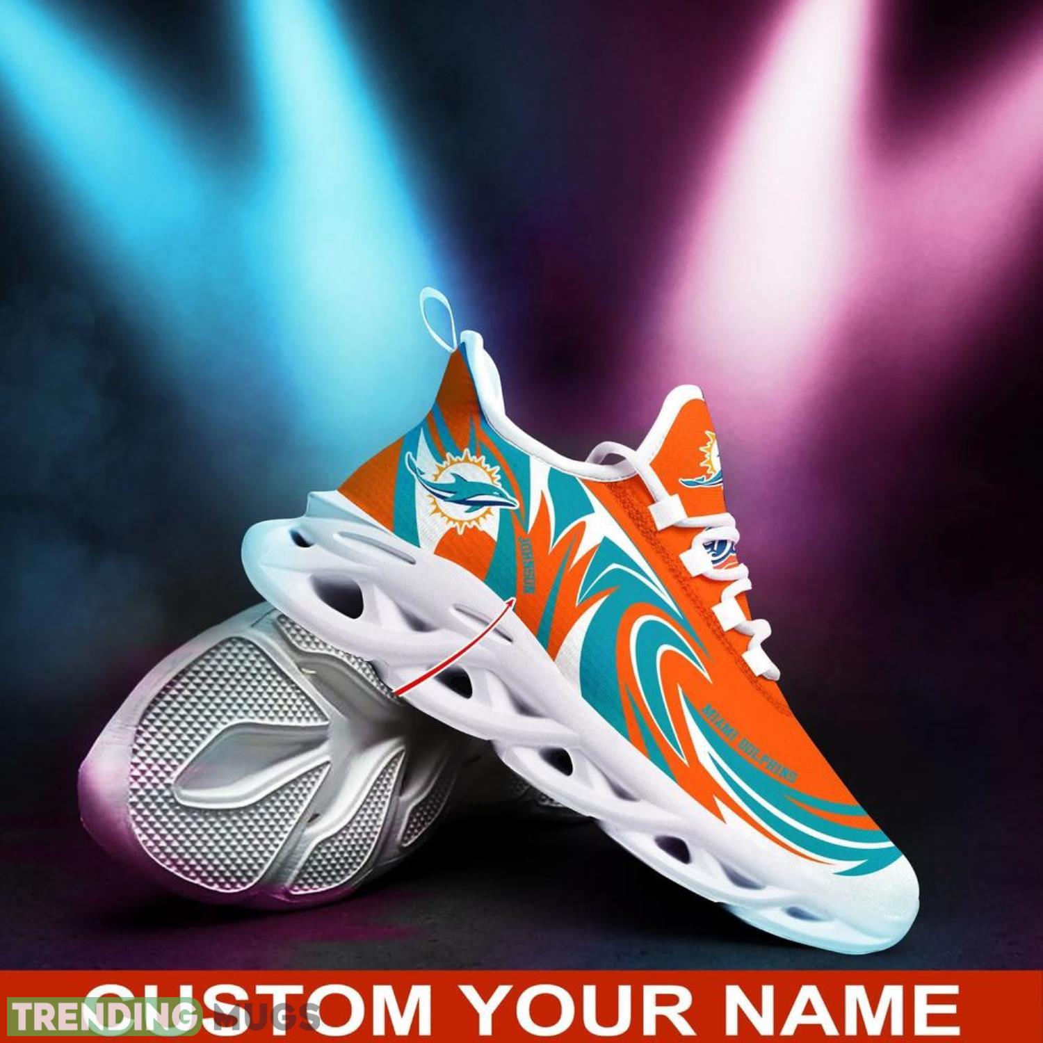 Miami Dolphins NFL Max Soul Shoes Custom Name Sneakers Hot Trending Personalized Gifts For NFL Fans Max Soul Miami Dolphins NFL Max Soul Shoes Custom Name Sneakers Hot Trending Personalized Gifts For NFL Fans Max Soul