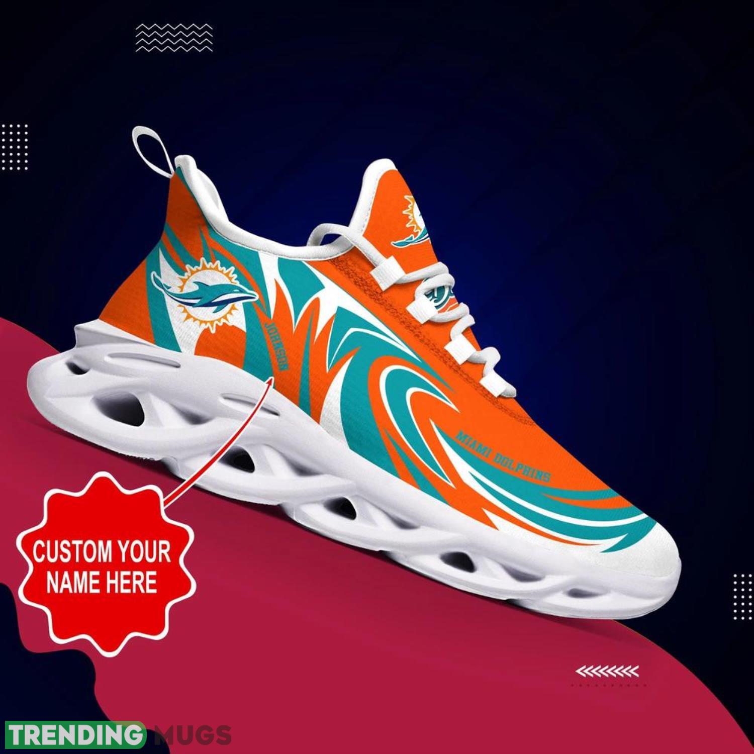 Miami Dolphins NFL Max Soul Shoes Custom Name Sneakers Hot Trending Personalized Gifts For NFL Fans Max Soul Miami Dolphins NFL Max Soul Shoes Custom Name Sneakers Hot Trending Personalized Gifts For NFL Fans Max Soul
