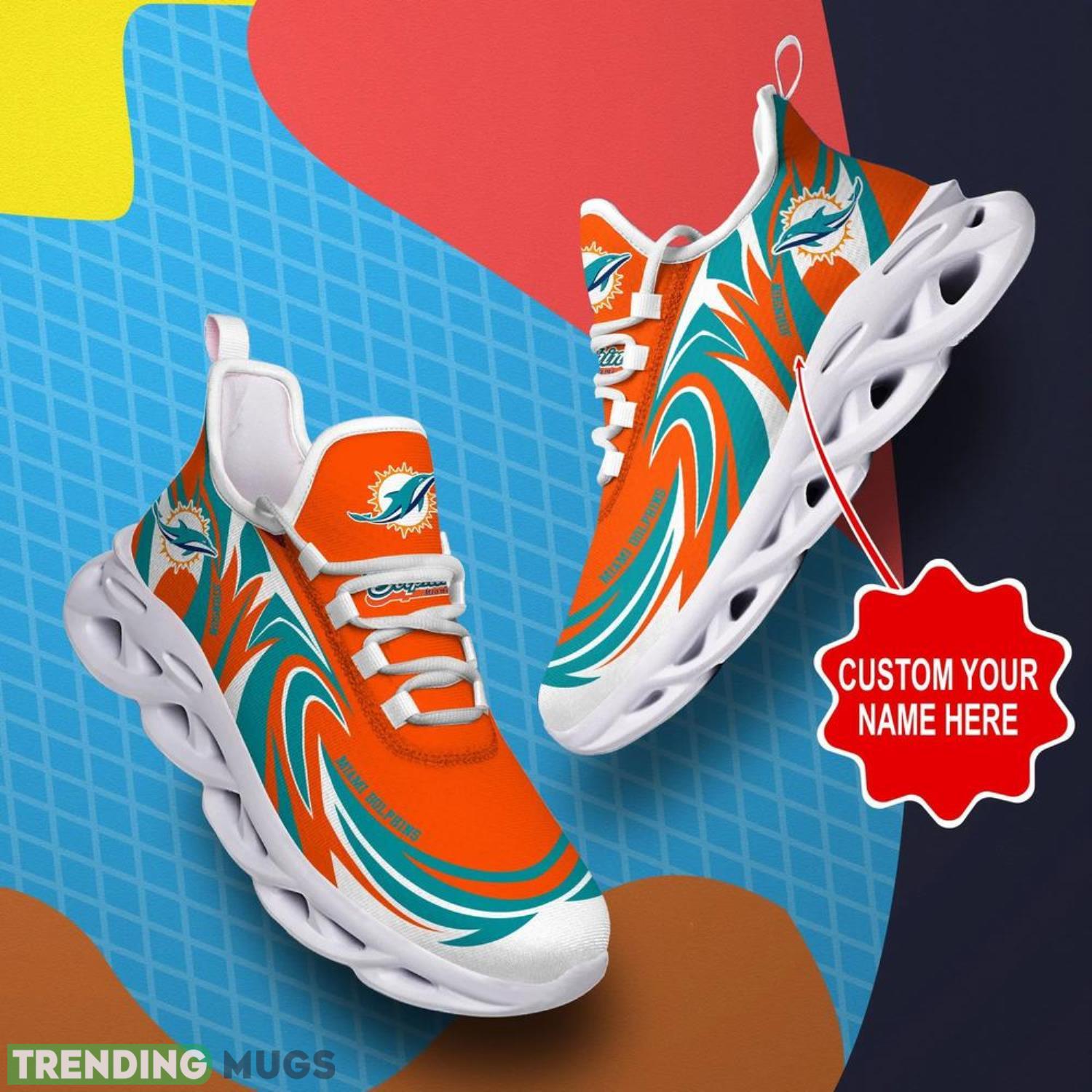 Miami Dolphins NFL Max Soul Shoes Custom Name Sneakers Hot Trending Personalized Gifts For NFL Fans Max Soul Miami Dolphins NFL Max Soul Shoes Custom Name Sneakers Hot Trending Personalized Gifts For NFL Fans Max Soul