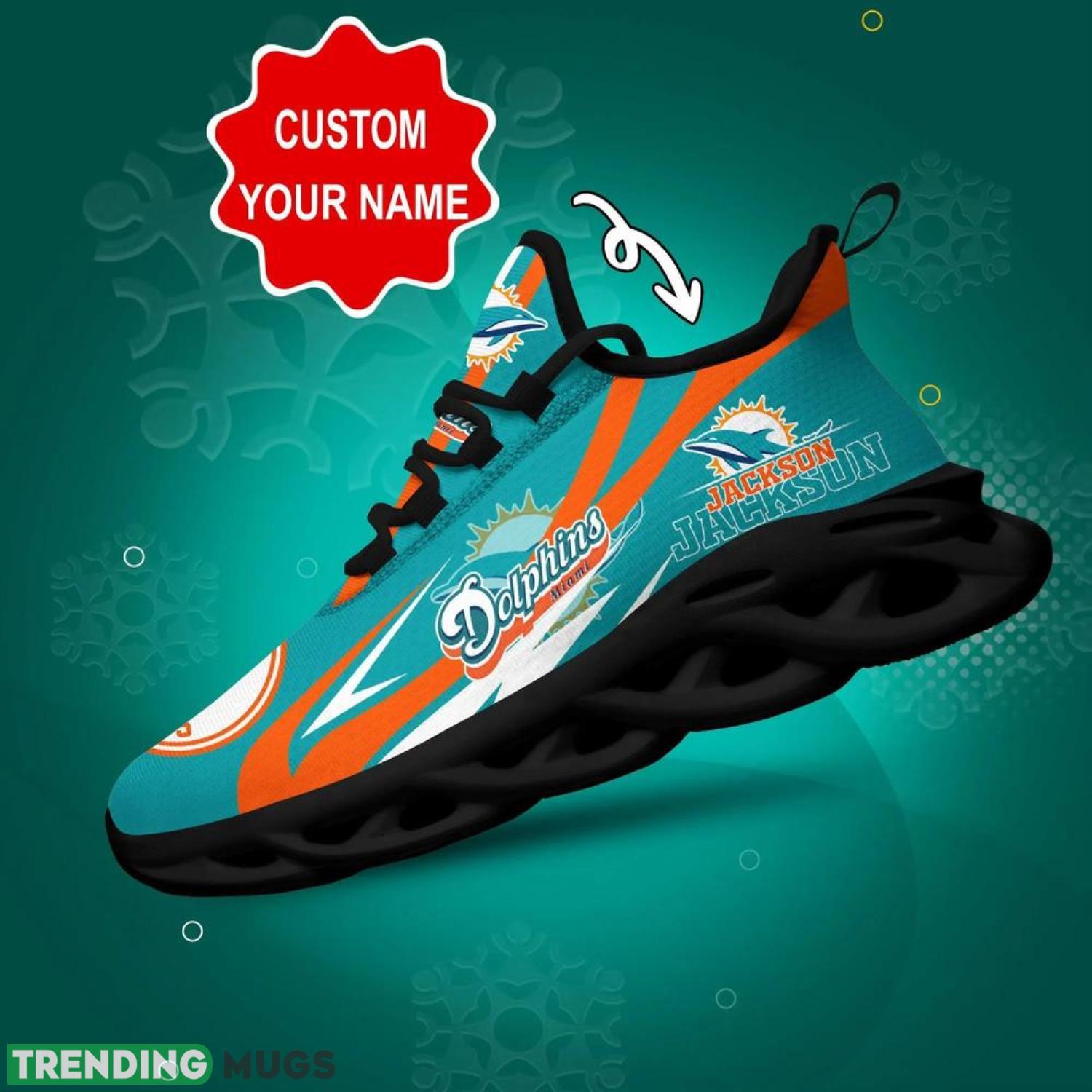 Miami Dolphins NFL Max Soul Shoes Custom Name Sneakers Running Shoes Gifts For NFL Fans Product Photo 1 Miami Dolphins NFL Max Soul Shoes Custom Name Sneakers Running Shoes Gifts For NFL Fans Product Photo 1