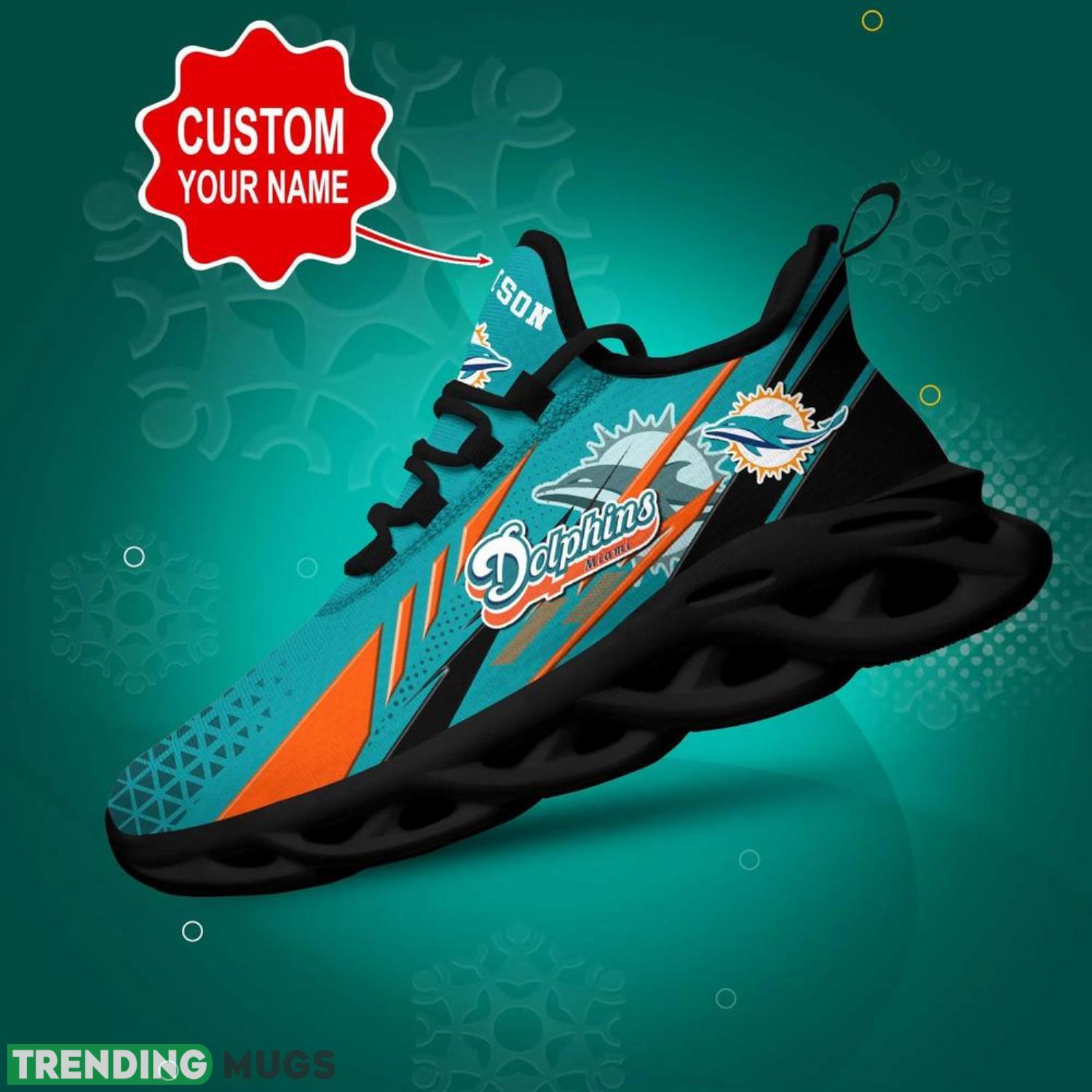 Miami Dolphins NFL Max Soul Shoes Custom Name Sneakers Running Shoes Hot Trending Personalized Gifts For NFL Fans Max Soul Miami Dolphins NFL Max Soul Shoes Custom Name Sneakers Running Shoes Hot Trending Personalized Gifts For NFL Fans Max Soul