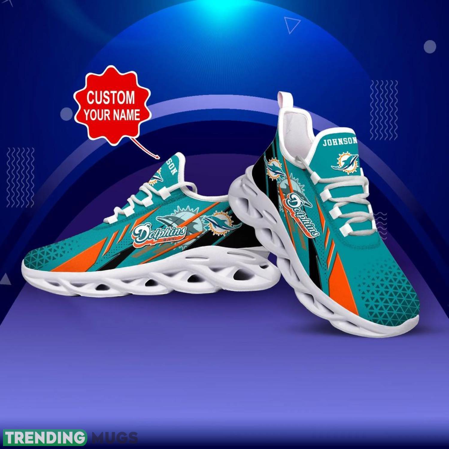 Miami Dolphins NFL Max Soul Shoes Custom Name Sneakers Running Shoes Hot Trending Personalized Gifts For NFL Fans Max Soul Miami Dolphins NFL Max Soul Shoes Custom Name Sneakers Running Shoes Hot Trending Personalized Gifts For NFL Fans Max Soul