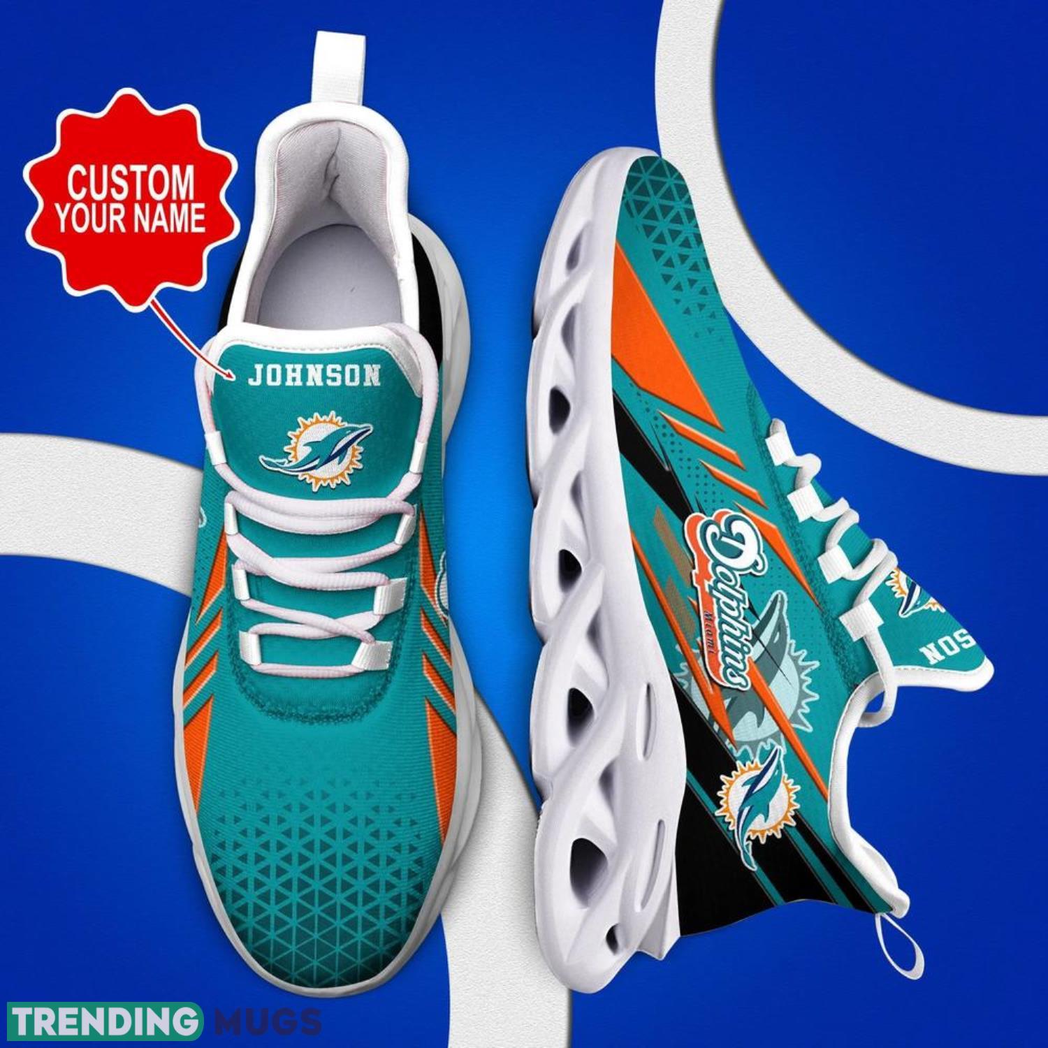Miami Dolphins NFL Max Soul Shoes Custom Name Sneakers Running Shoes Hot Trending Personalized Gifts For NFL Fans Max Soul Miami Dolphins NFL Max Soul Shoes Custom Name Sneakers Running Shoes Hot Trending Personalized Gifts For NFL Fans Max Soul