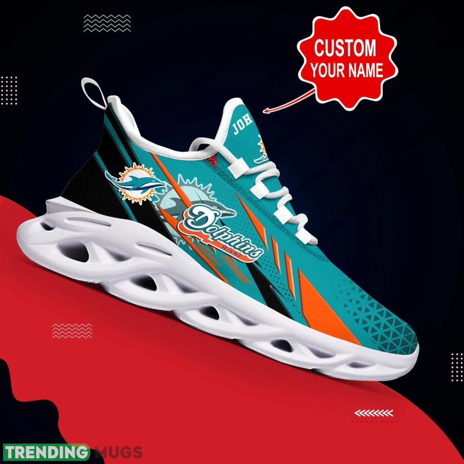 Miami Dolphins NFL Max Soul Shoes Custom Name Sneakers Running Shoes Hot Trending Personalized Gifts For NFL Fans Max Soul Miami Dolphins NFL Max Soul Shoes Custom Name Sneakers Running Shoes Hot Trending Personalized Gifts For NFL Fans Max Soul