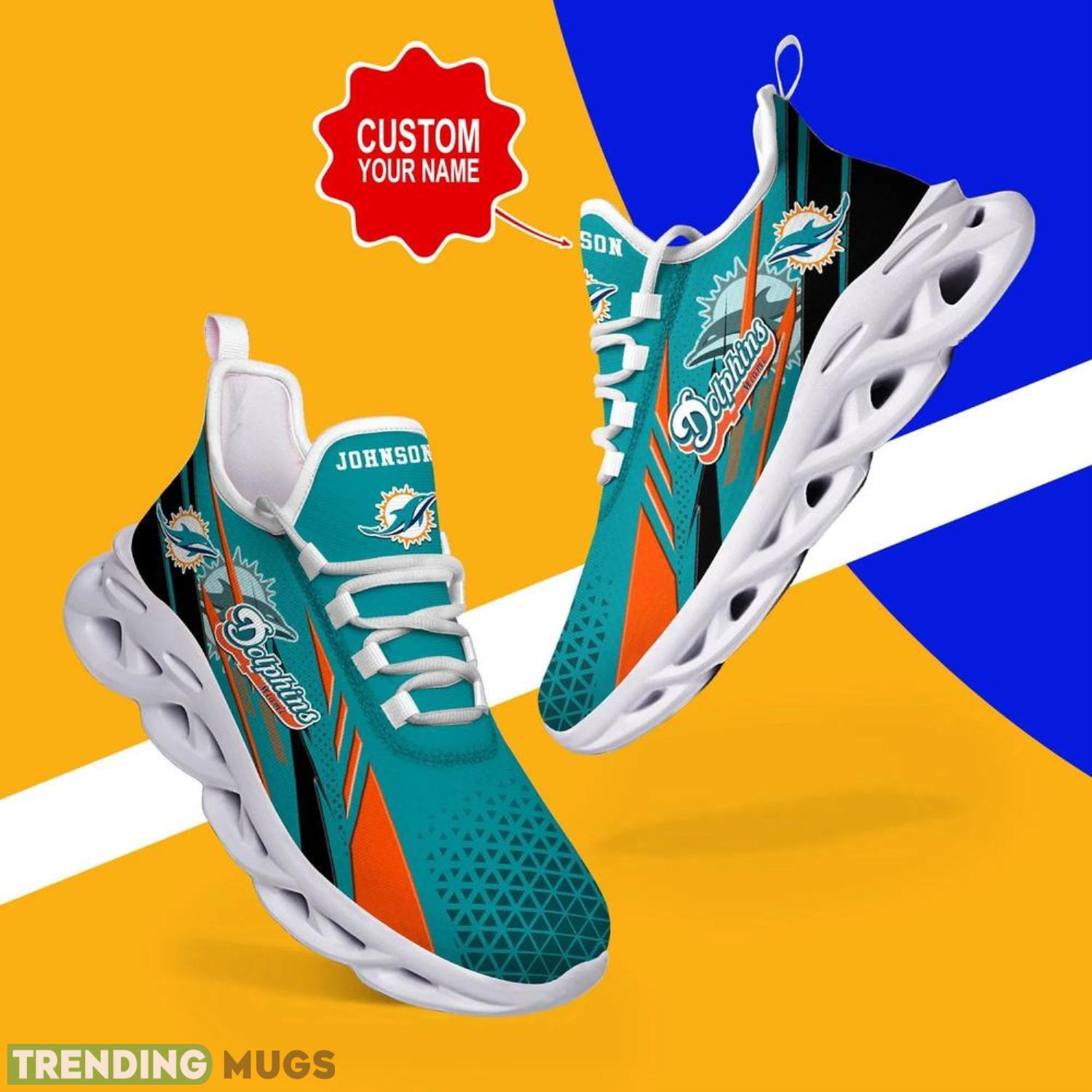 Miami Dolphins NFL Max Soul Shoes Custom Name Sneakers Running Shoes Hot Trending Personalized Gifts For NFL Fans Max Soul Miami Dolphins NFL Max Soul Shoes Custom Name Sneakers Running Shoes Hot Trending Personalized Gifts For NFL Fans Max Soul
