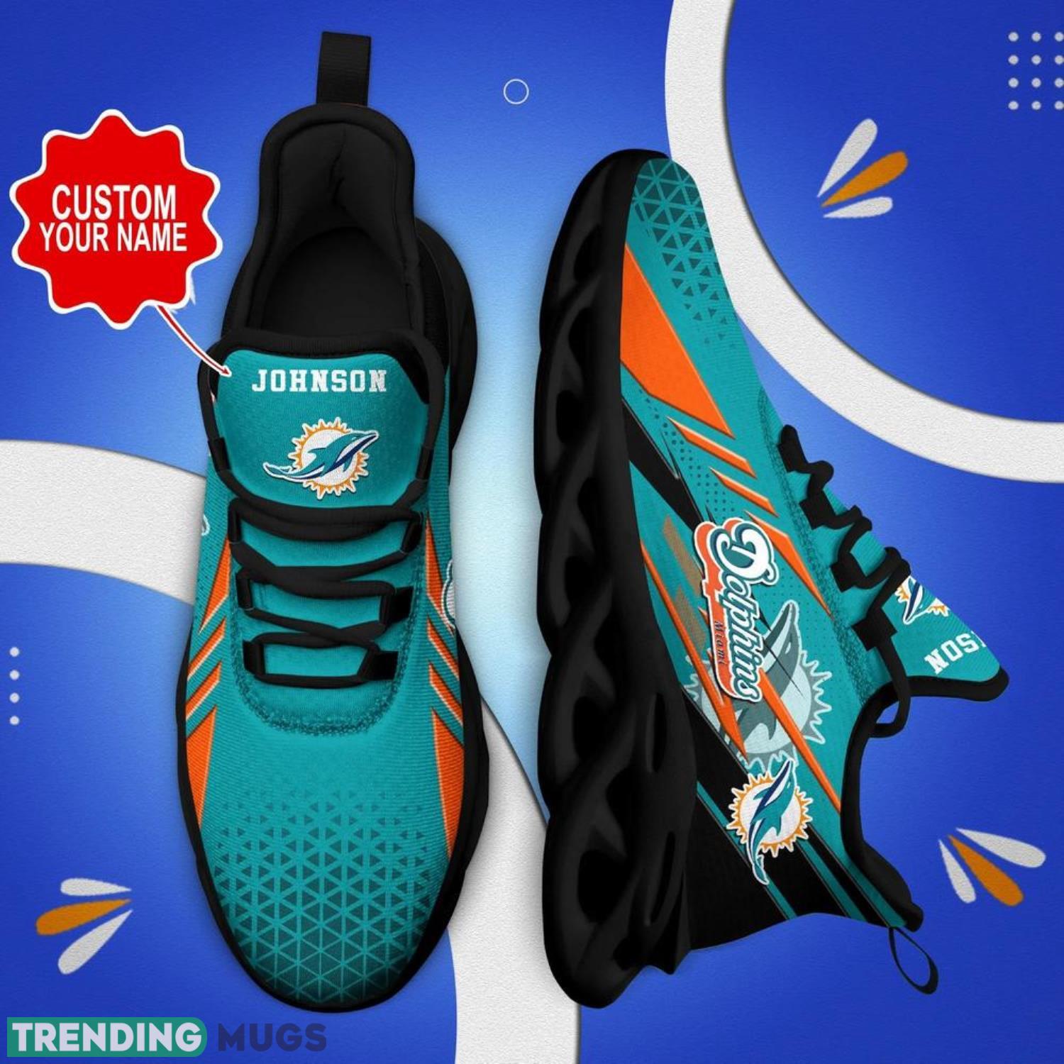 Miami Dolphins NFL Max Soul Shoes Custom Name Sneakers Running Shoes Hot Trending Personalized Gifts For NFL Fans Product Photo 1 Miami Dolphins NFL Max Soul Shoes Custom Name Sneakers Running Shoes Hot Trending Personalized Gifts For NFL Fans Product Photo 1