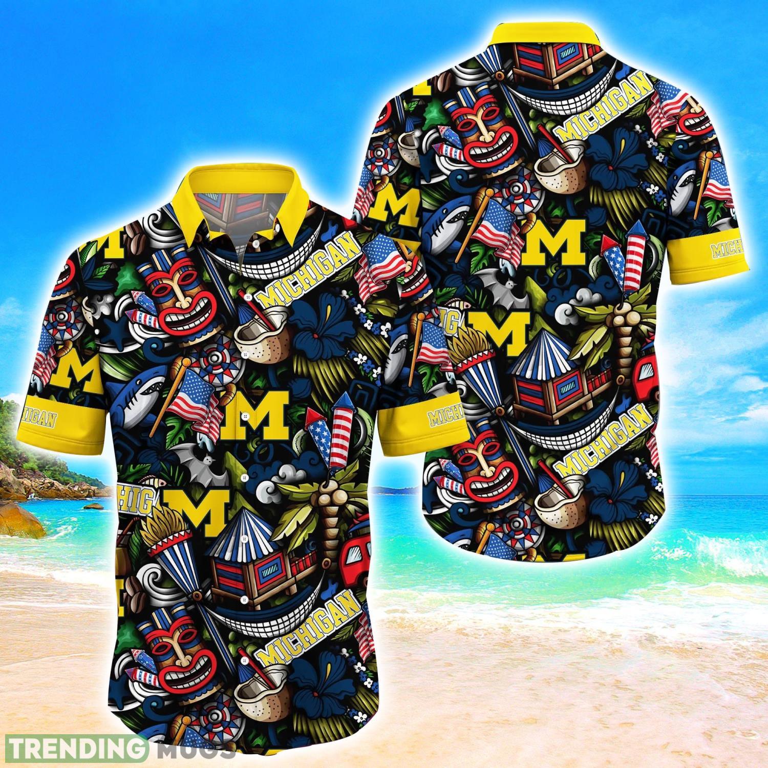 Michigan Wolverines NCAA2 Flower Hawaii Shirt Aloha Funny Pattern Summer Shirts Product Photo 1 Michigan Wolverines NCAA2 Flower Hawaii Shirt Aloha Funny Pattern Summer Shirts Product Photo 1