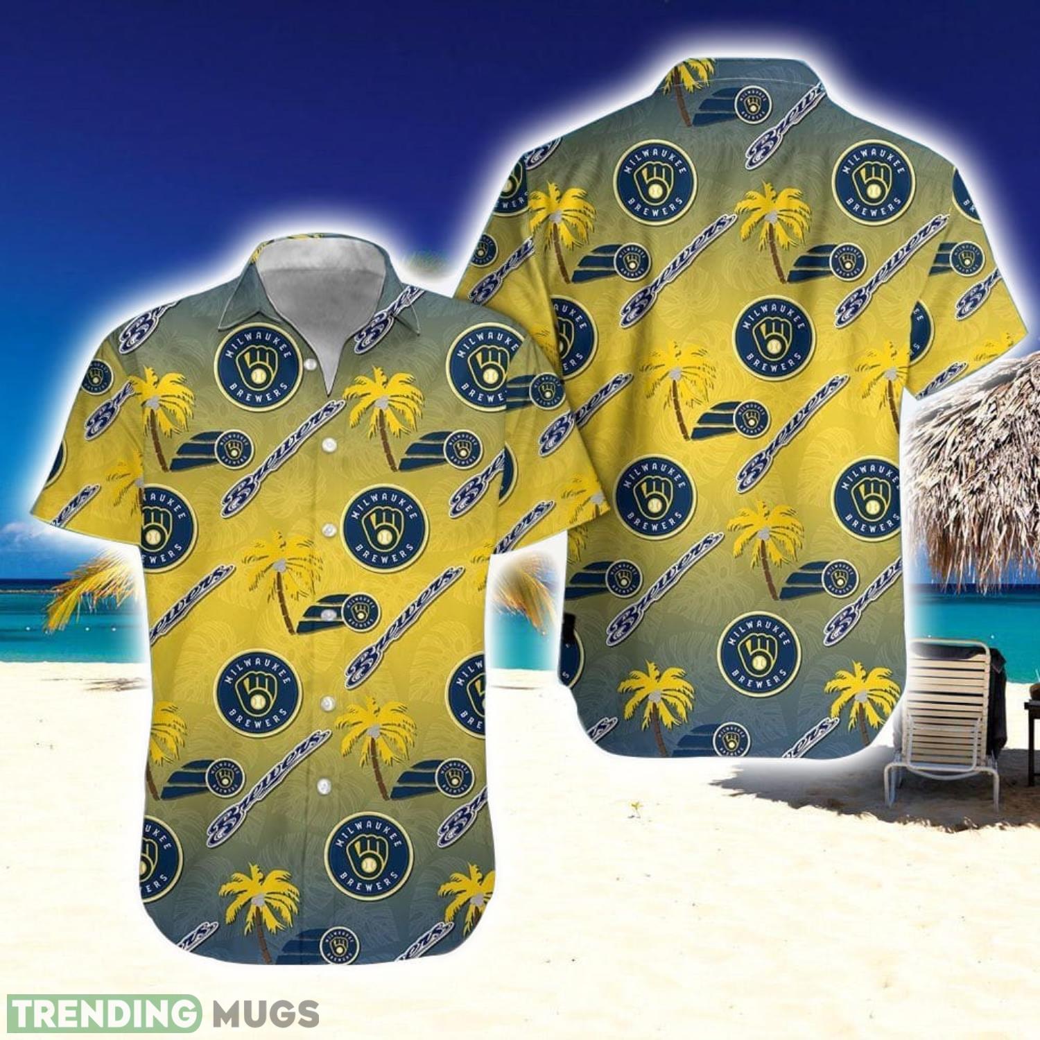 Milwaukee Brewers Coconut Pattern 3D Hawaiian Shirt Aloha Shirt For Summer Gift Product Photo 1 Milwaukee Brewers Coconut Pattern 3D Hawaiian Shirt Aloha Shirt For Summer Gift Product Photo 1