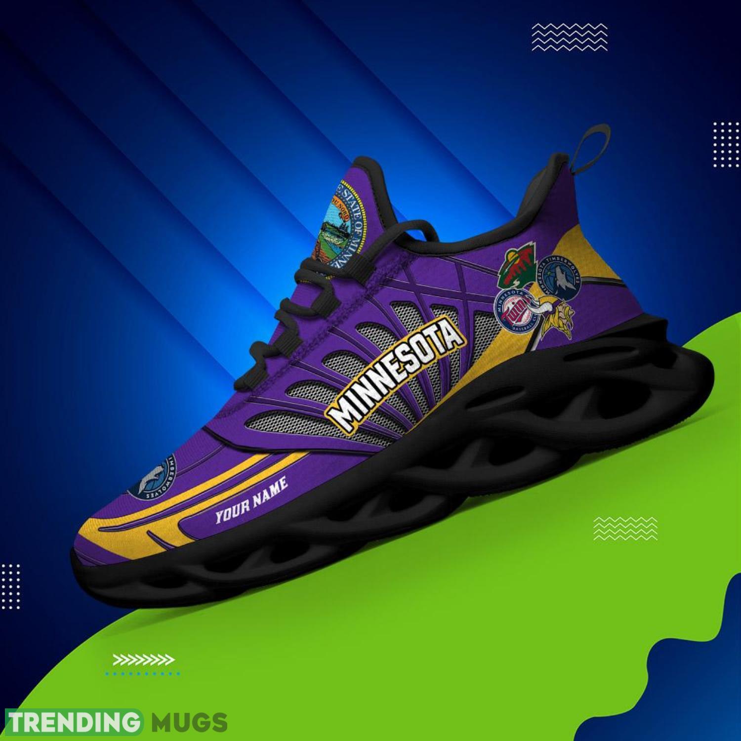 Minnesota Purple Clunky Max Soul Shoes Custom Name Max Soul Minnesota Purple Clunky Max Soul Shoes Custom Name Max Soul