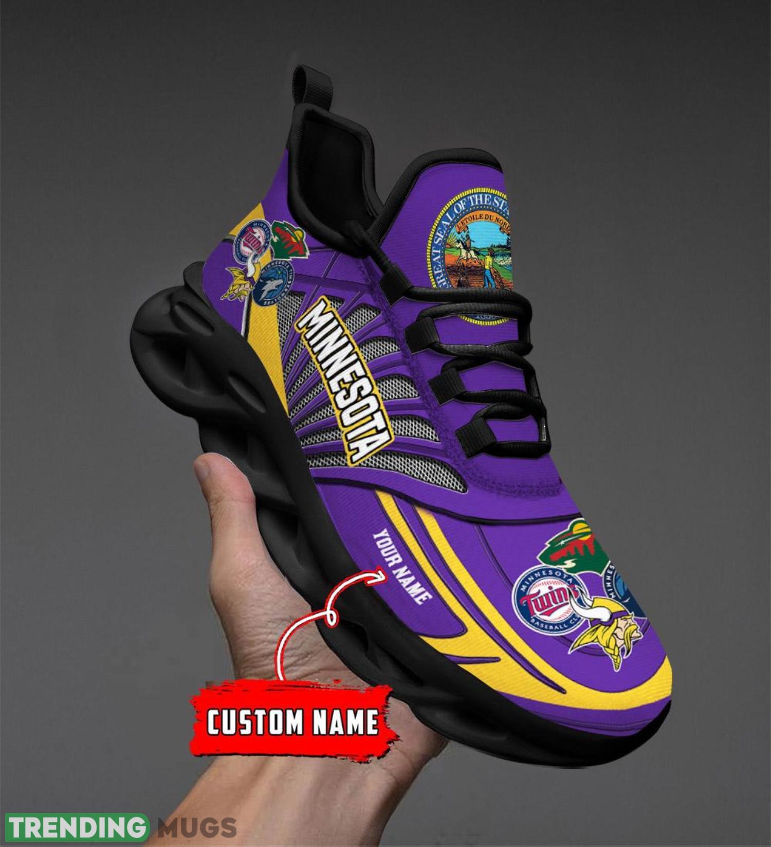Minnesota Purple Clunky Max Soul Shoes Custom Name Max Soul Minnesota Purple Clunky Max Soul Shoes Custom Name Max Soul