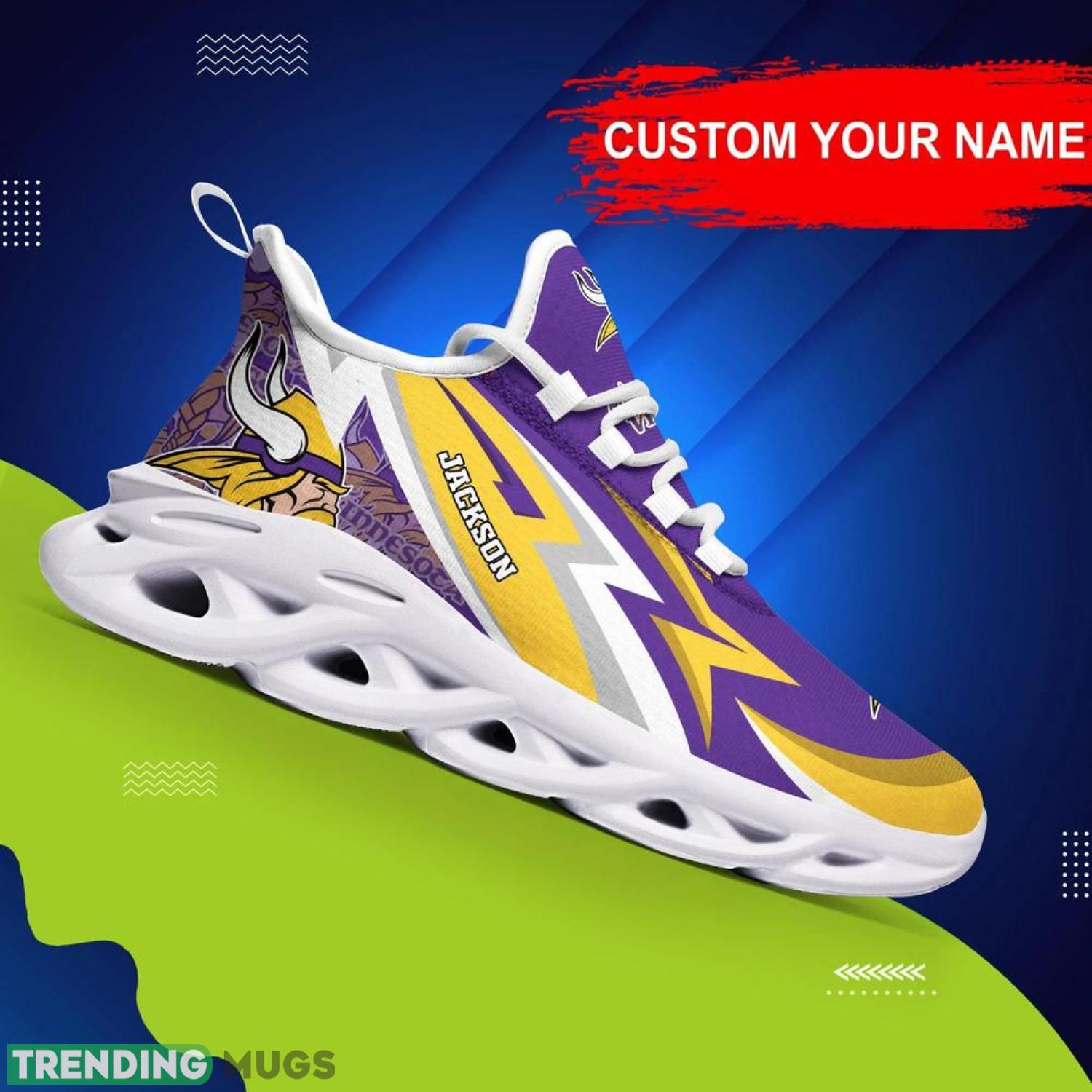Minnesota Vikings NFL Max Soul Shoes Custom Name Sneakers Hot Trending Men And Women Sport Gift Product Photo 1 Minnesota Vikings NFL Max Soul Shoes Custom Name Sneakers Hot Trending Men And Women Sport Gift Product Photo 1