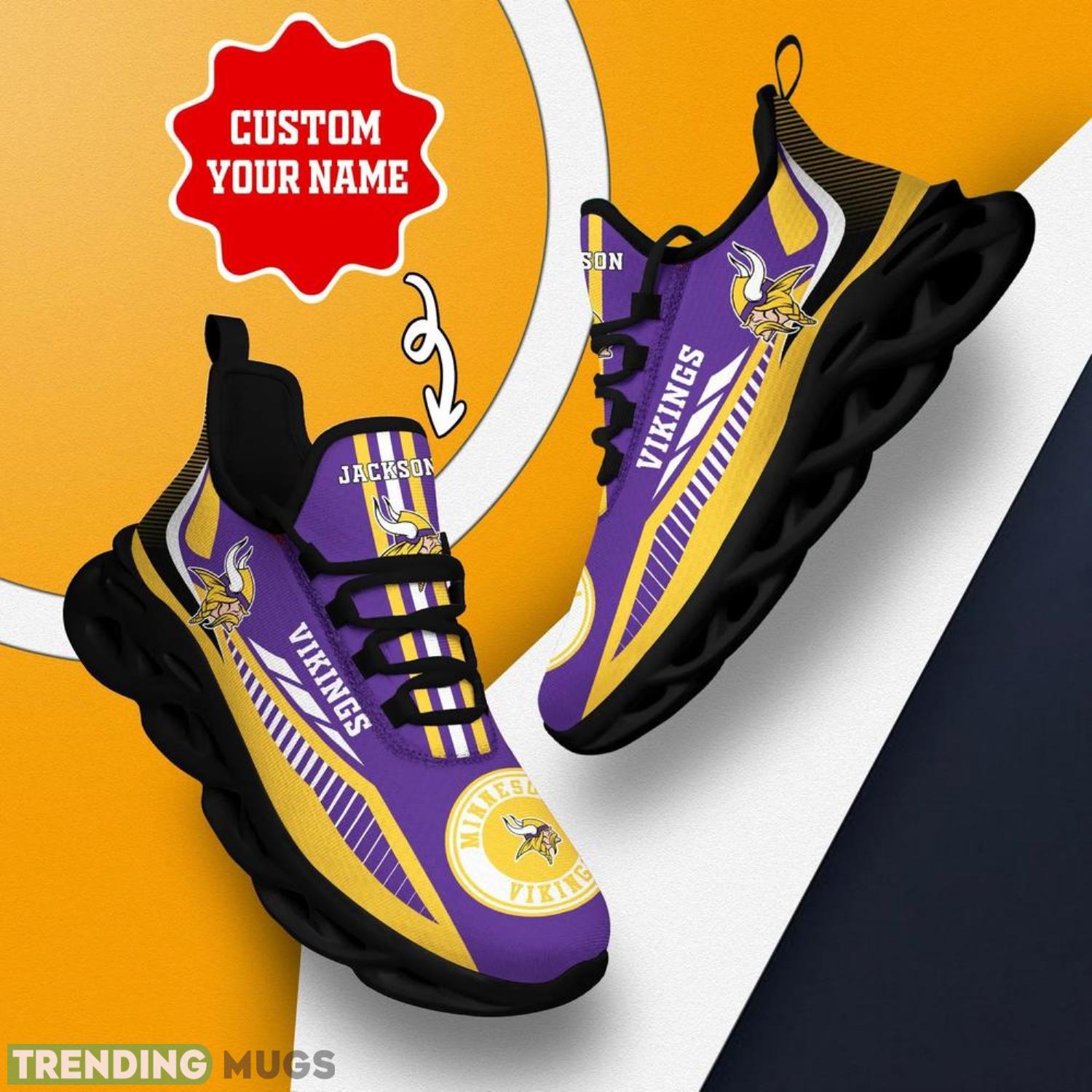 Minnesota Vikings NFL Max Soul Shoes Custom Name Sneakers Running Shoes Gifts For NFL Fans Max Soul Minnesota Vikings NFL Max Soul Shoes Custom Name Sneakers Running Shoes Gifts For NFL Fans Max Soul