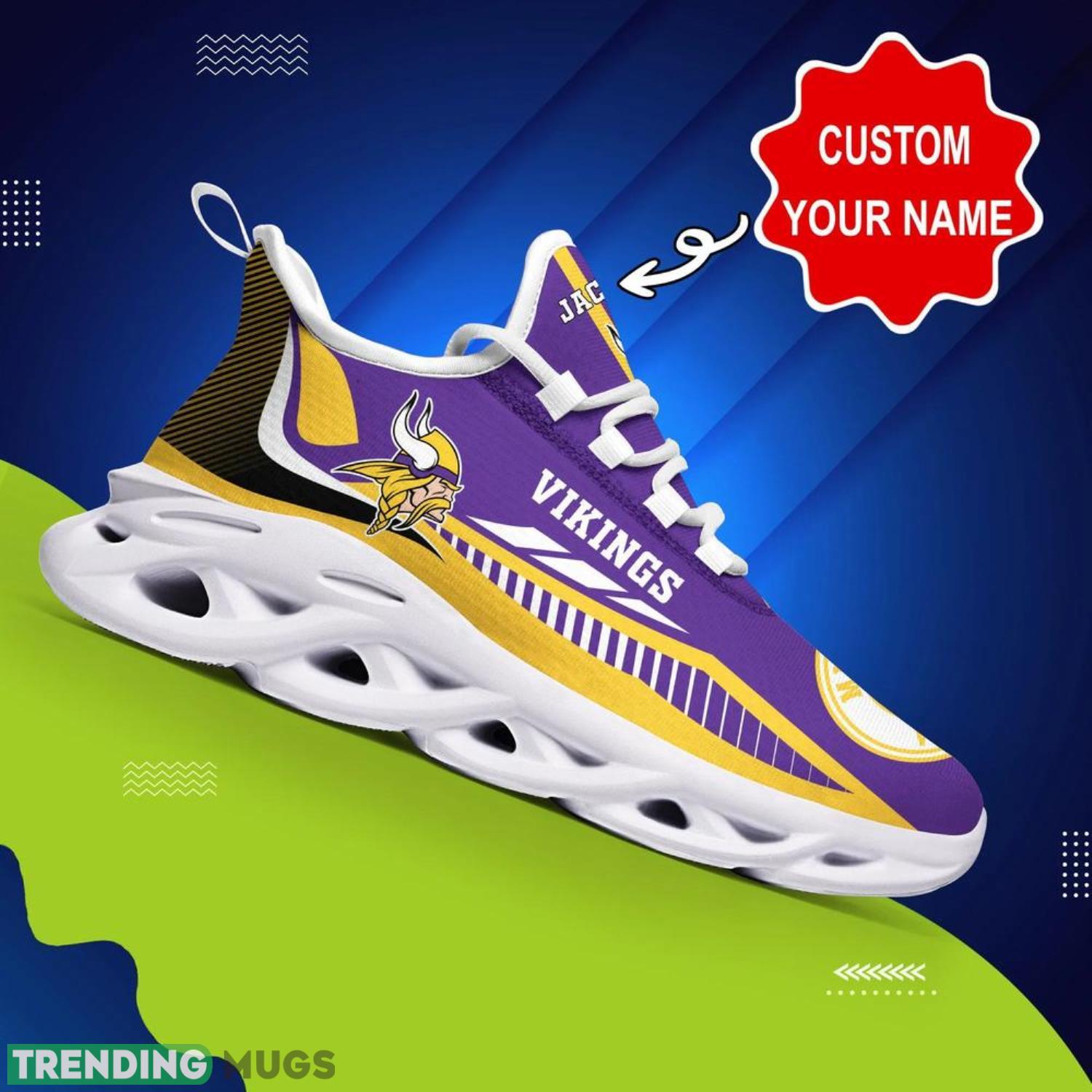 Minnesota Vikings NFL Max Soul Shoes Custom Name Sneakers Running Shoes Gifts For NFL Fans Max Soul Minnesota Vikings NFL Max Soul Shoes Custom Name Sneakers Running Shoes Gifts For NFL Fans Max Soul