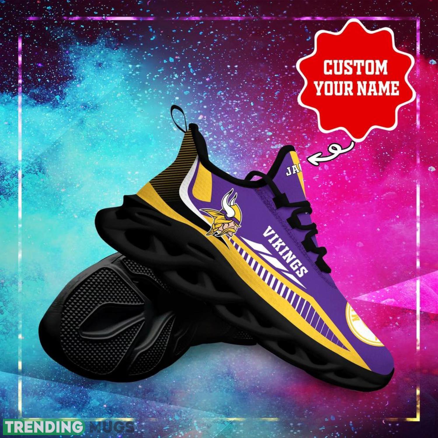 Minnesota Vikings NFL Max Soul Shoes Custom Name Sneakers Running Shoes Gifts For NFL Fans Max Soul Minnesota Vikings NFL Max Soul Shoes Custom Name Sneakers Running Shoes Gifts For NFL Fans Max Soul