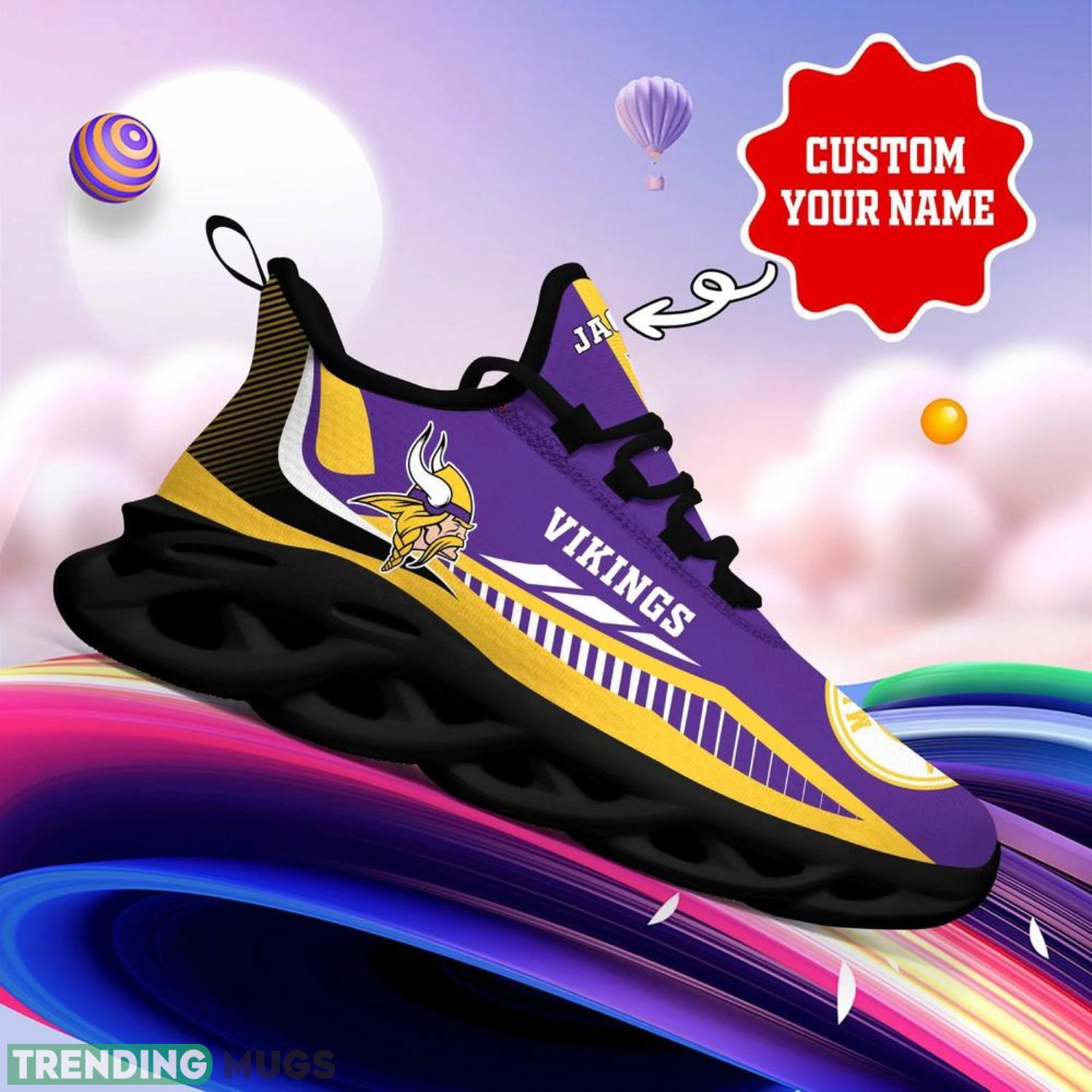Minnesota Vikings NFL Max Soul Shoes Custom Name Sneakers Running Shoes Gifts For NFL Fans Max Soul Minnesota Vikings NFL Max Soul Shoes Custom Name Sneakers Running Shoes Gifts For NFL Fans Max Soul
