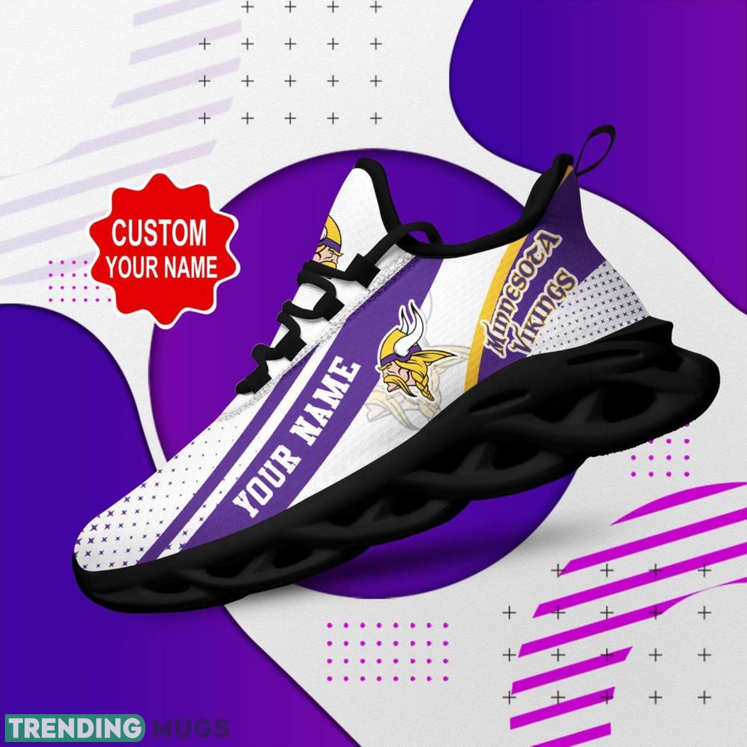 Minnesota Vikings NFL Max Soul Shoes Custom Name Sneakers White Purple Running Shoes Gifts For NFL Fans Max Soul Minnesota Vikings NFL Max Soul Shoes Custom Name Sneakers White Purple Running Shoes Gifts For NFL Fans Max Soul