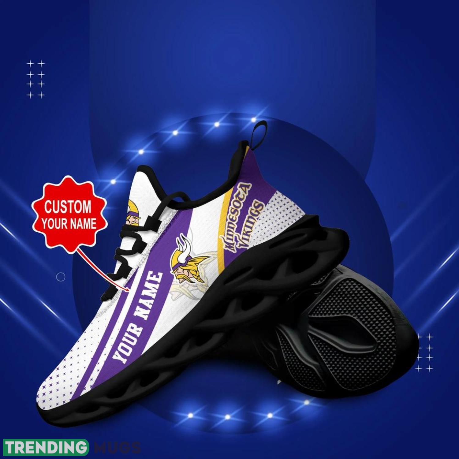Minnesota Vikings NFL Max Soul Shoes Custom Name Sneakers White Purple Running Shoes Gifts For NFL Fans Max Soul Minnesota Vikings NFL Max Soul Shoes Custom Name Sneakers White Purple Running Shoes Gifts For NFL Fans Max Soul