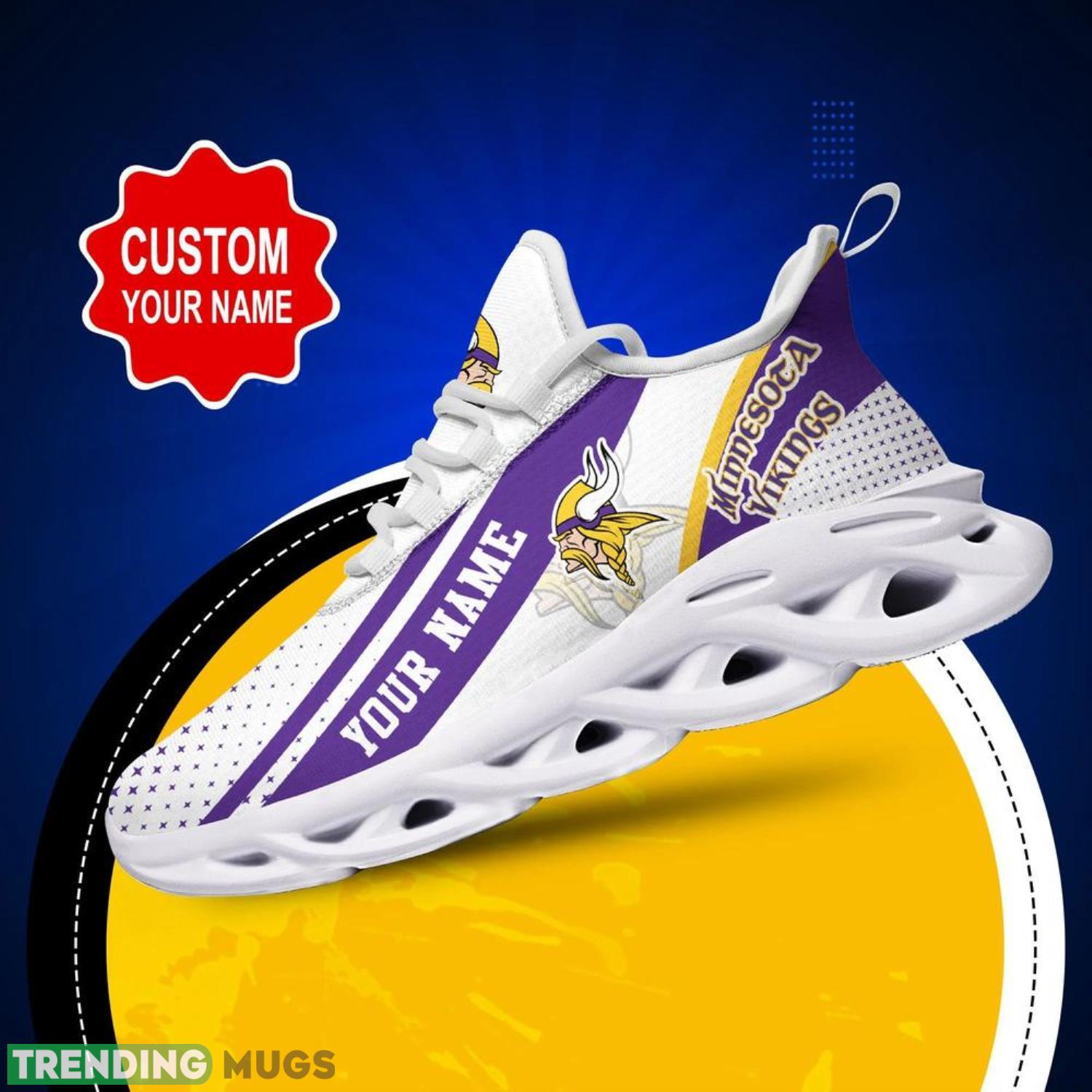 Minnesota Vikings NFL Max Soul Shoes Custom Name Sneakers White Purple Running Shoes Gifts For NFL Fans Max Soul Minnesota Vikings NFL Max Soul Shoes Custom Name Sneakers White Purple Running Shoes Gifts For NFL Fans Max Soul